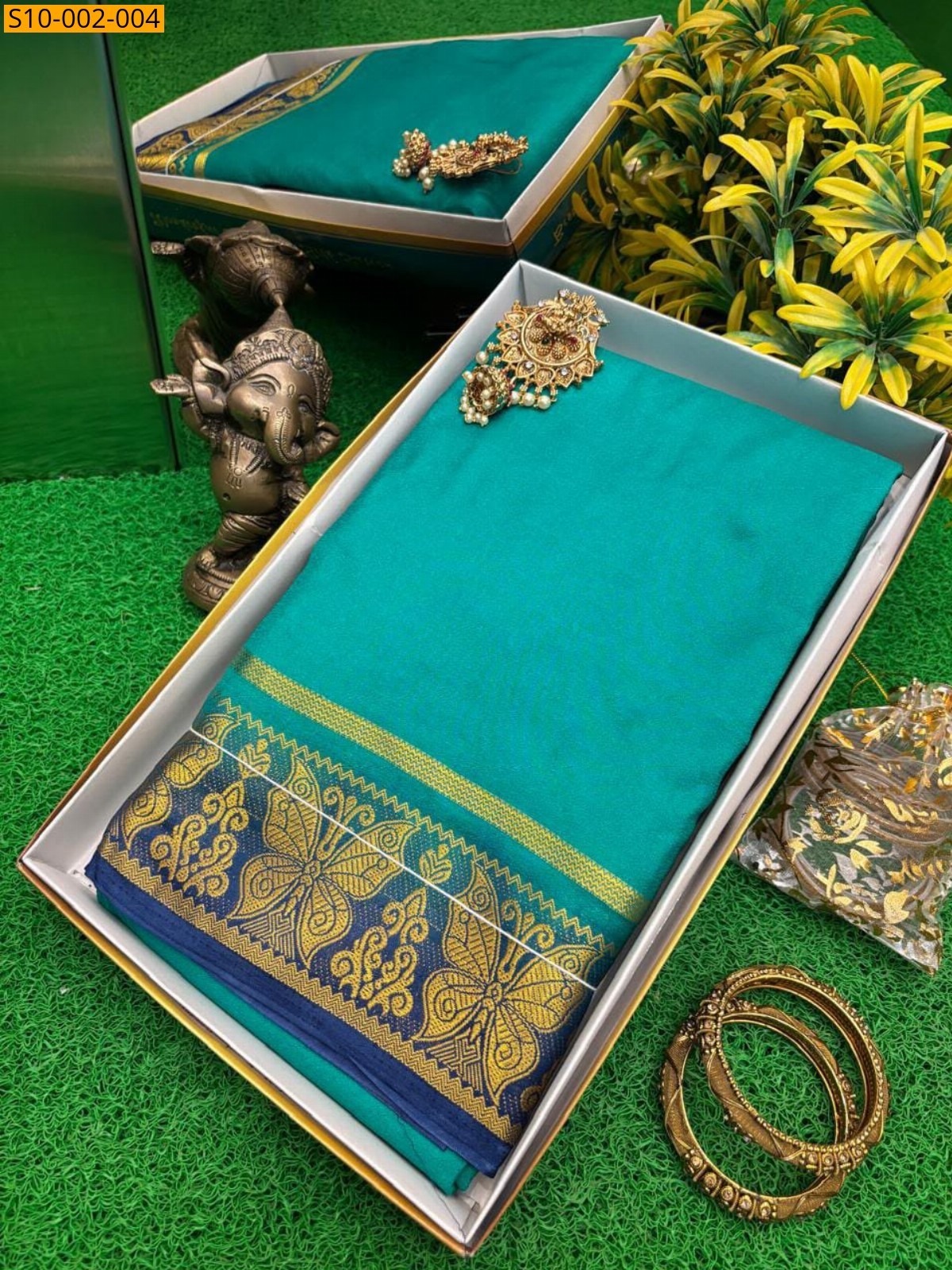 Rama Green Fancy Poonam Silk Sarees
