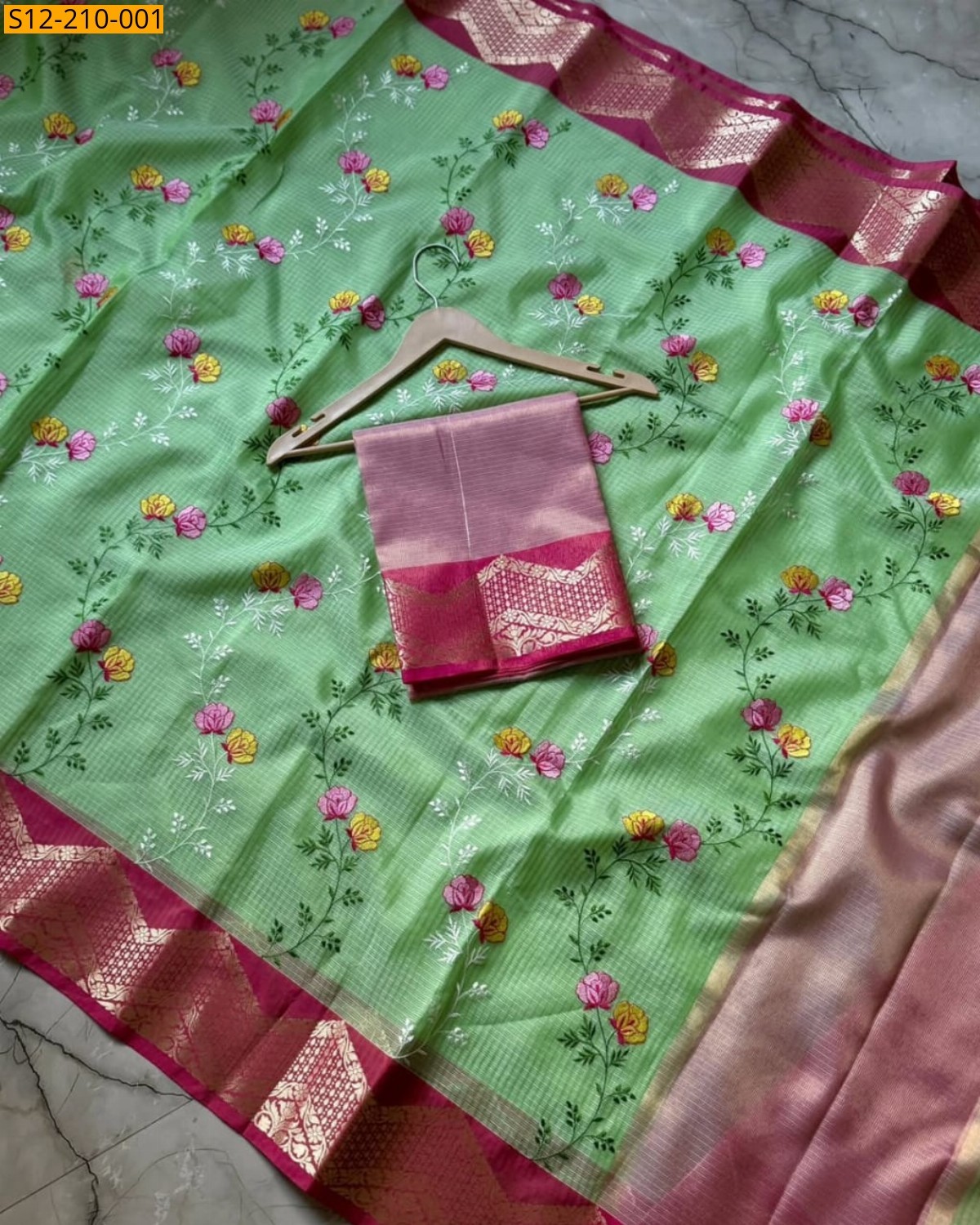 Pista Green Banarasi Soft Silk Sarees