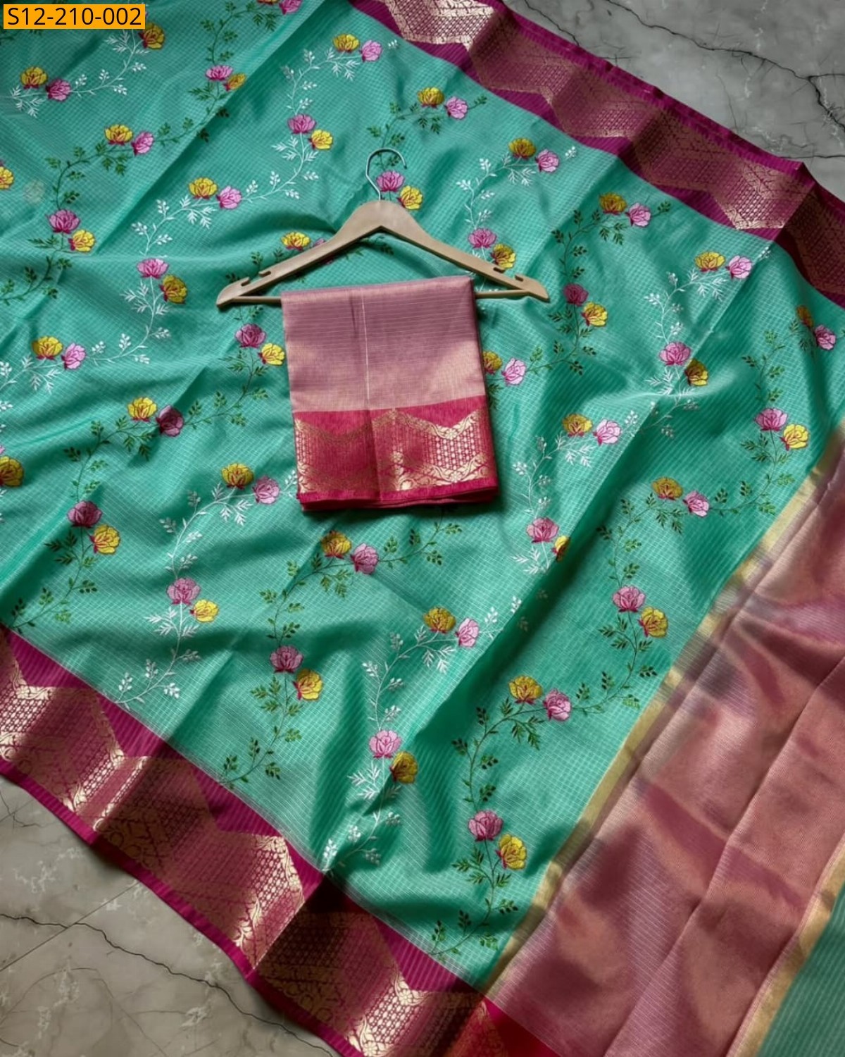 Rama Green Banarasi Soft Silk Sarees