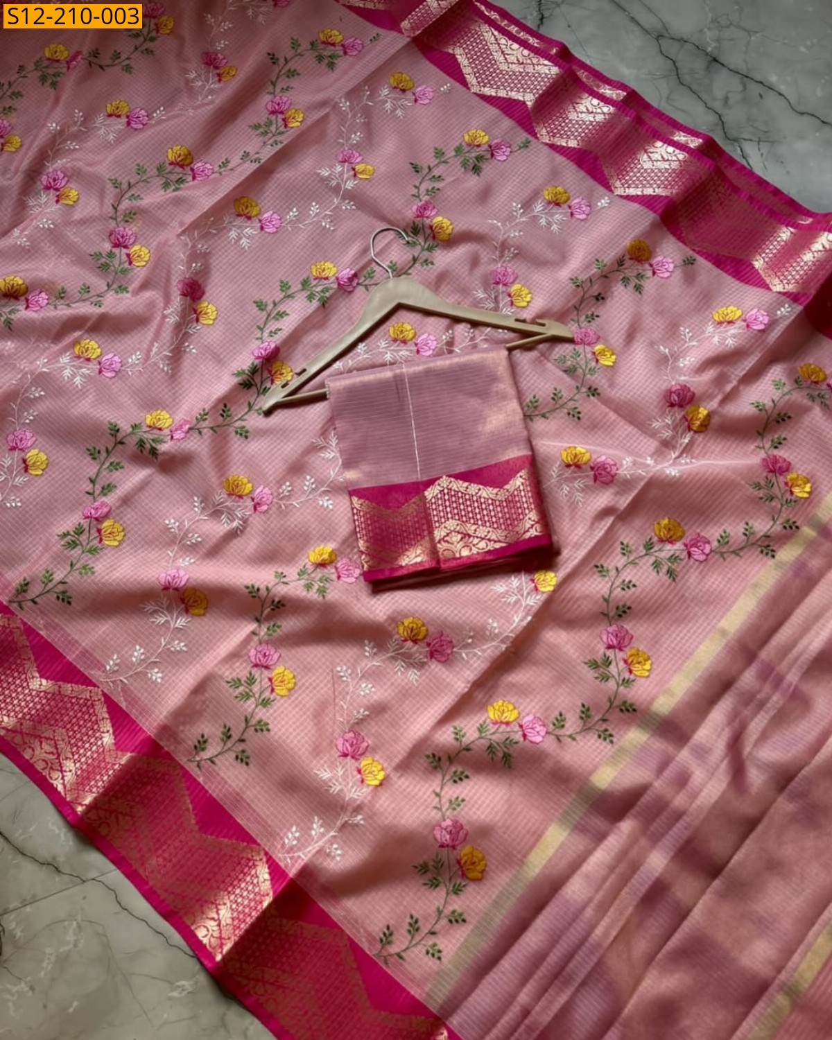 Pink Banarasi Soft Silk Sarees