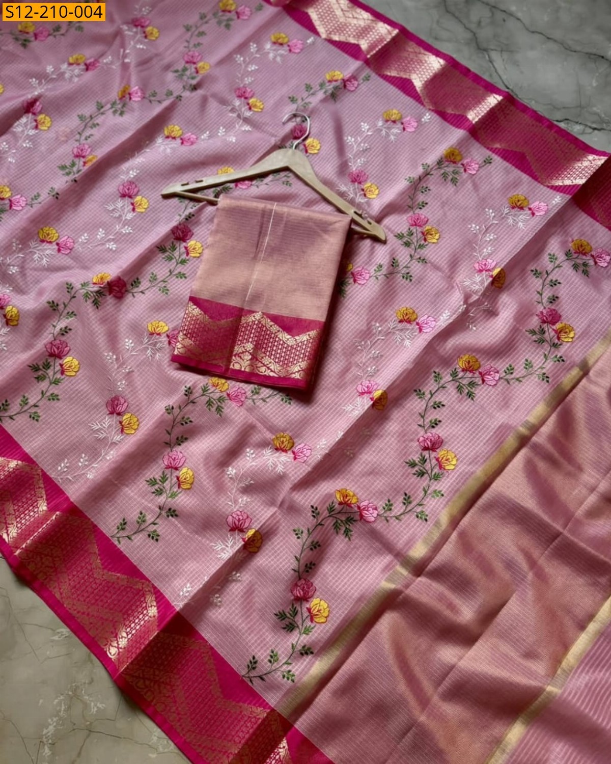 Baby Pink Banarasi Soft Silk Sarees