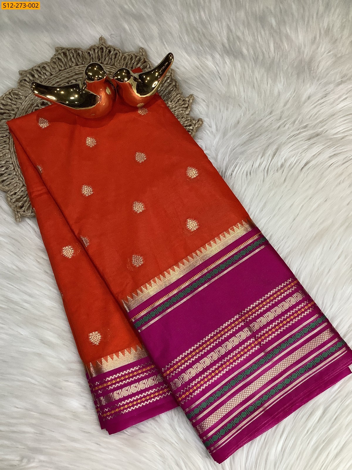 Red Banarasi daibal warm soft silk Saree