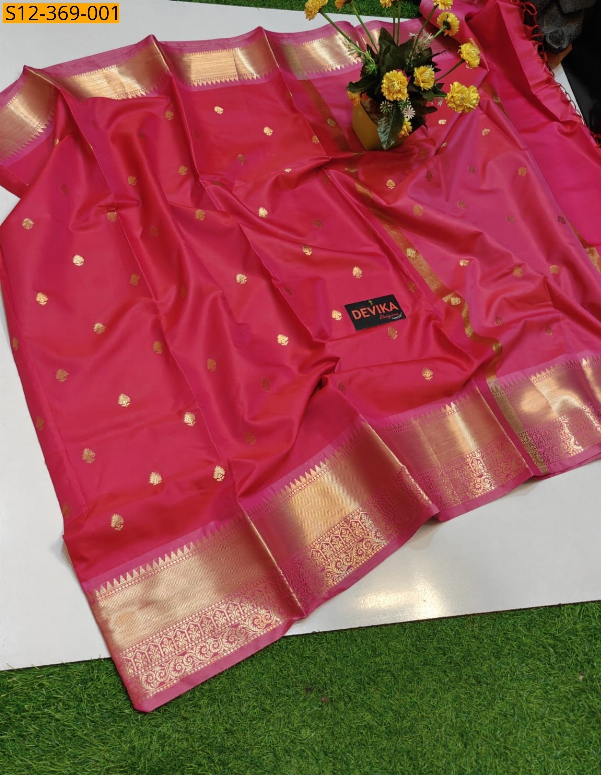 Fancy Banarsi semi katan soft silk Saree - Pink