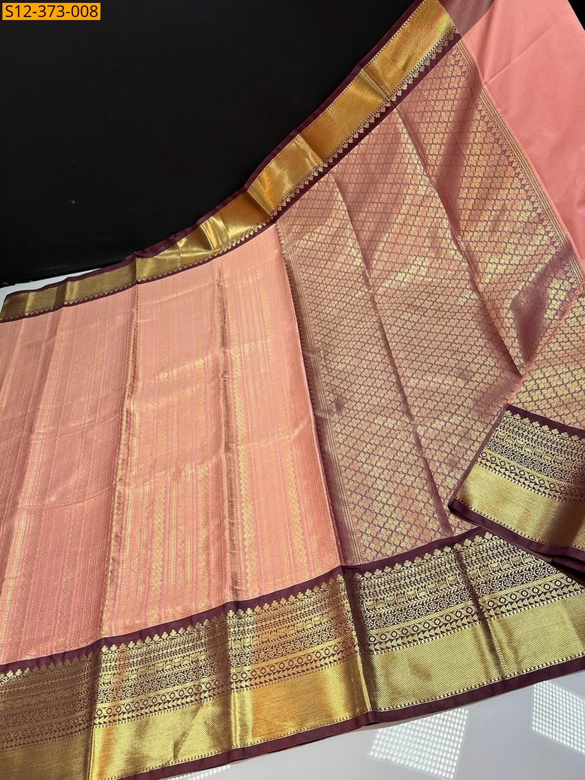Light Pink Fancy Banarsi semi kataan soft silk Saree