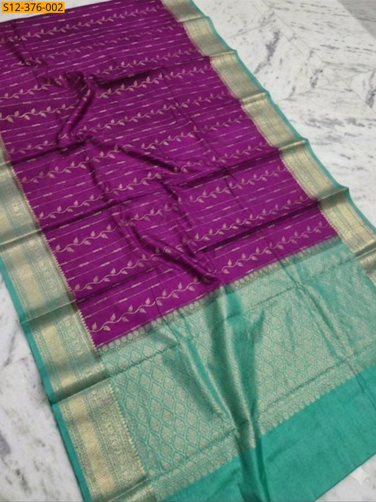 Magenta Fancy Banarsi daibal Semi chiniya soft silk Saree