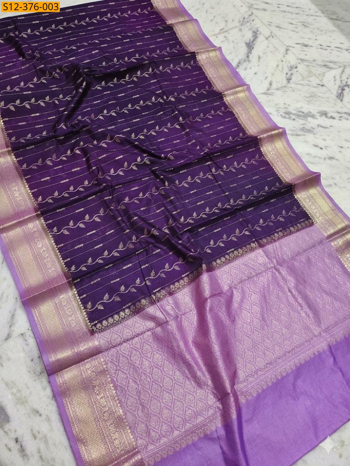 Wine Fancy Banarsi daibal Semi chiniya soft silk Saree