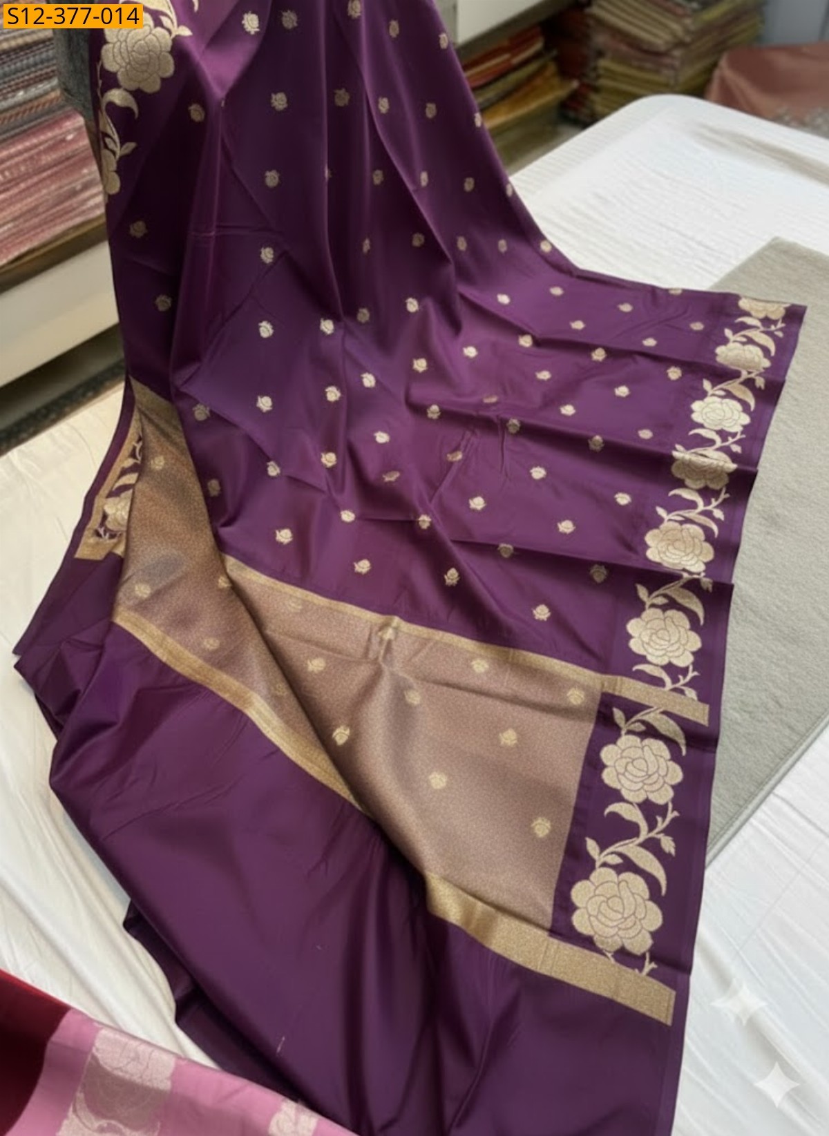 Wine Fancy Banarsi daibal wam soft silk Saree
