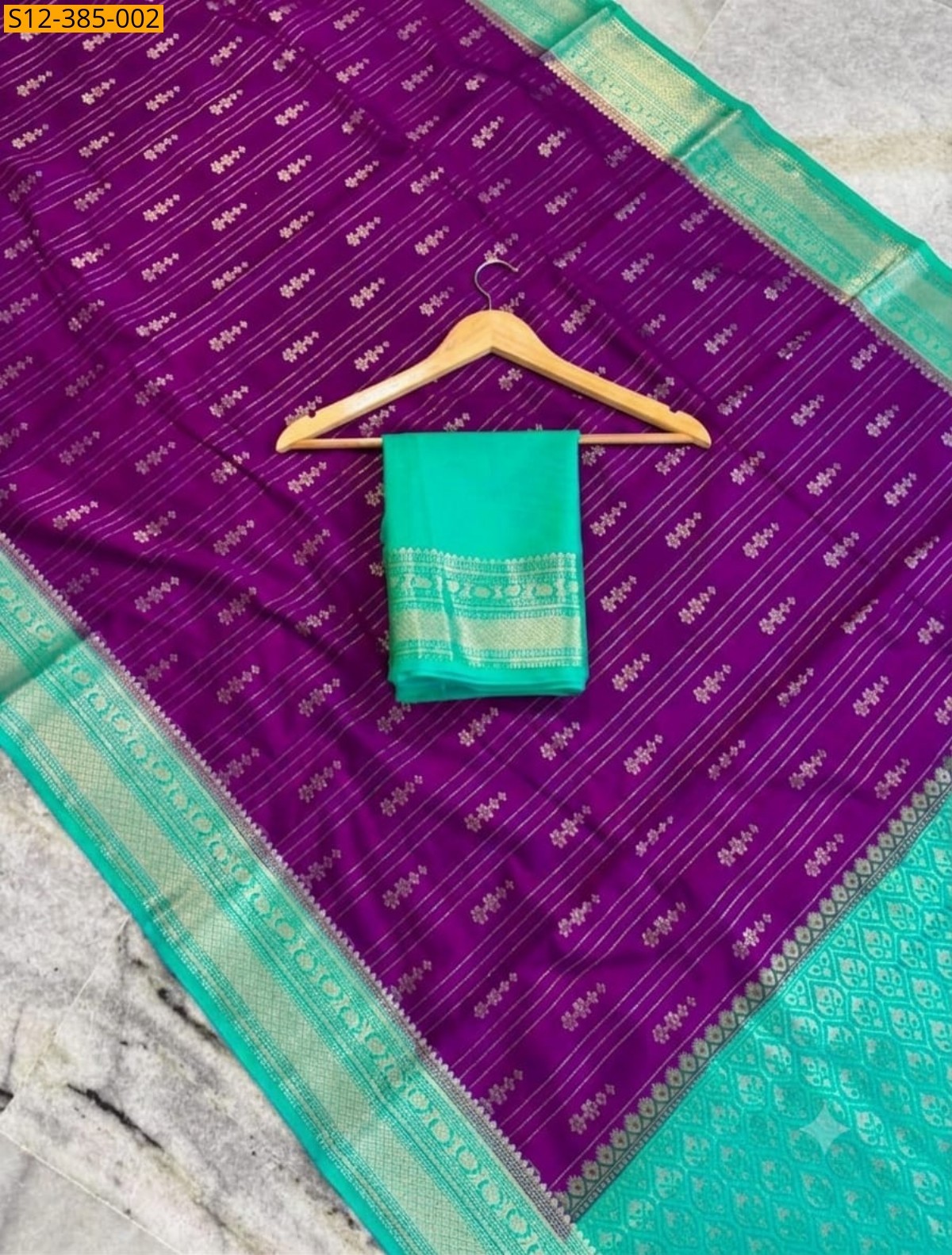 Magenta Fancy Banarsi daibal semi chiniya soft silk Saree