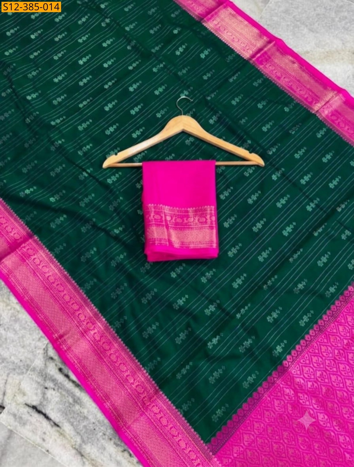 Green Fancy Banarsi daibal semi chiniya soft silk Saree