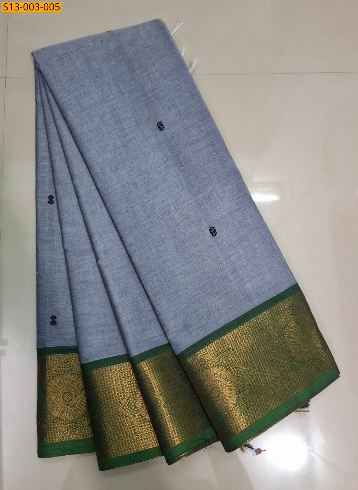 Blue Fancy Kanchi Cotton Saree