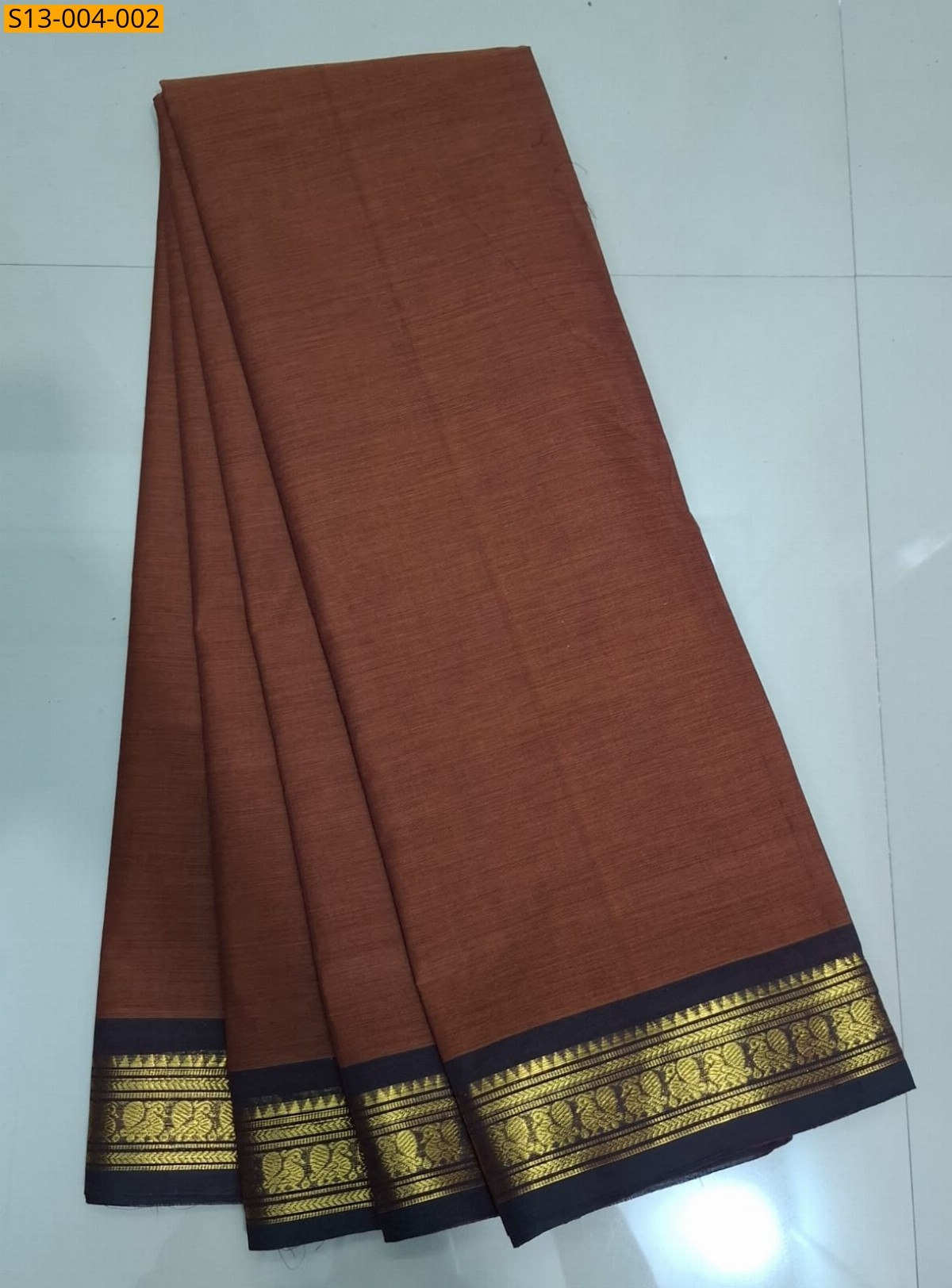 Brown Fancy Chettinad Cotton Saree