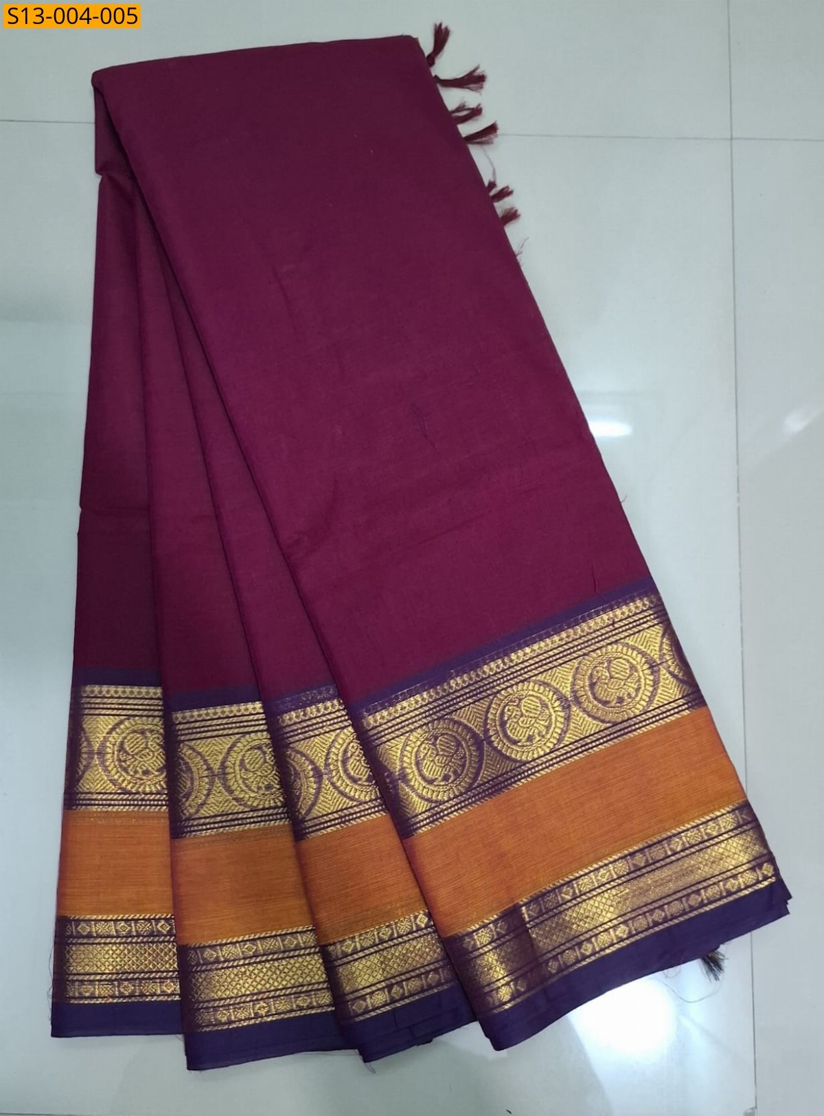 Magenta Fancy Chettinad Cotton Saree