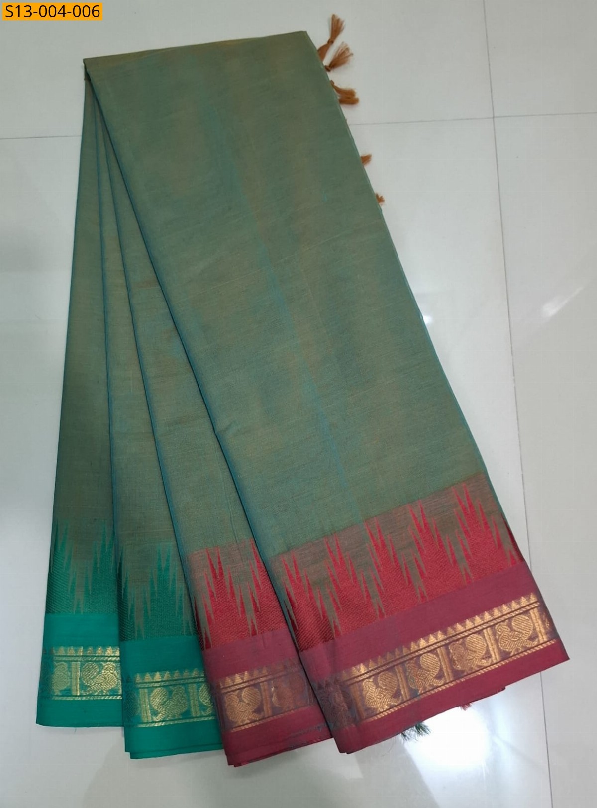 Green Fancy Chettinad Cotton Saree