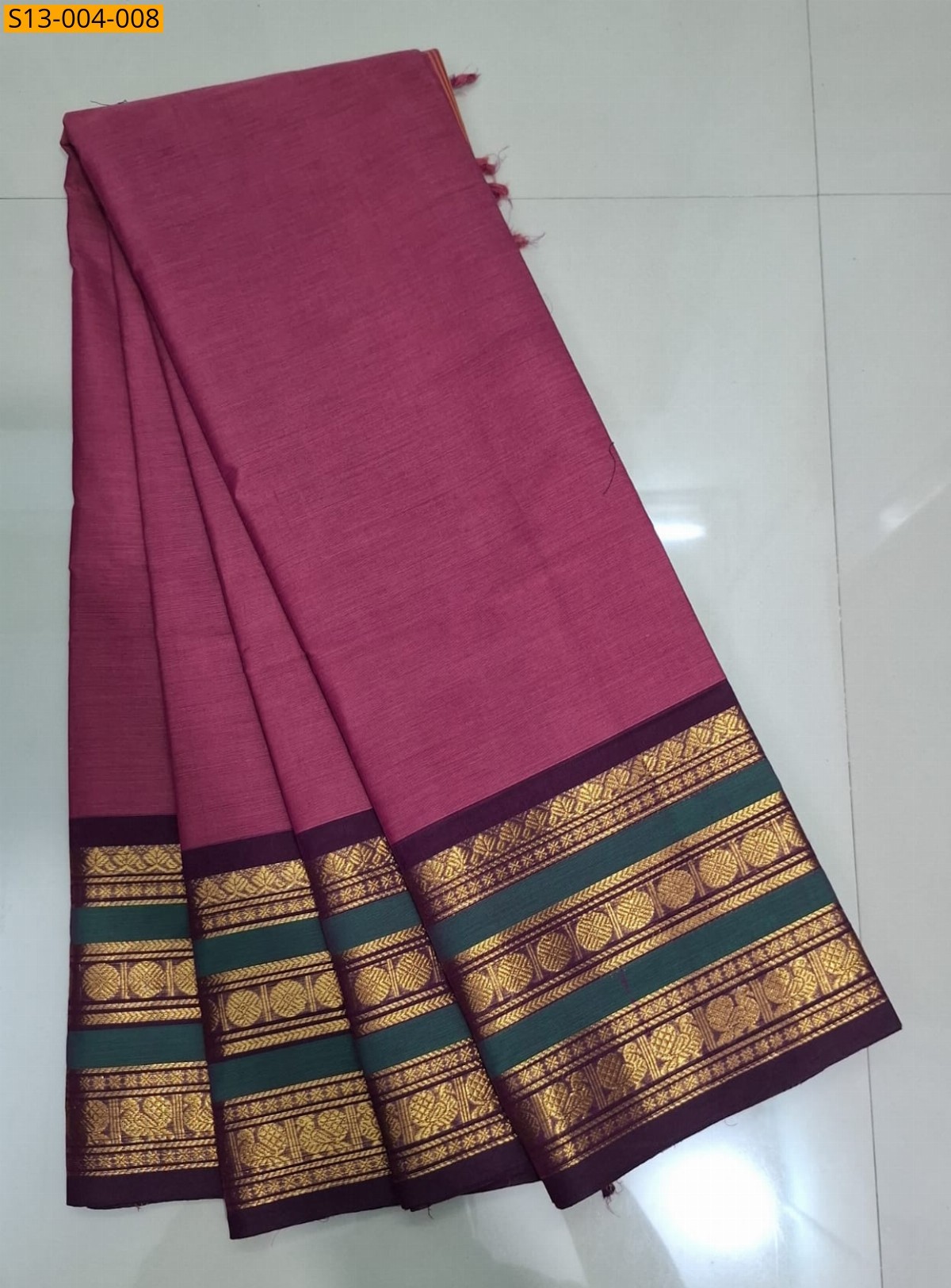 Pink Fancy Chettinad Cotton Saree