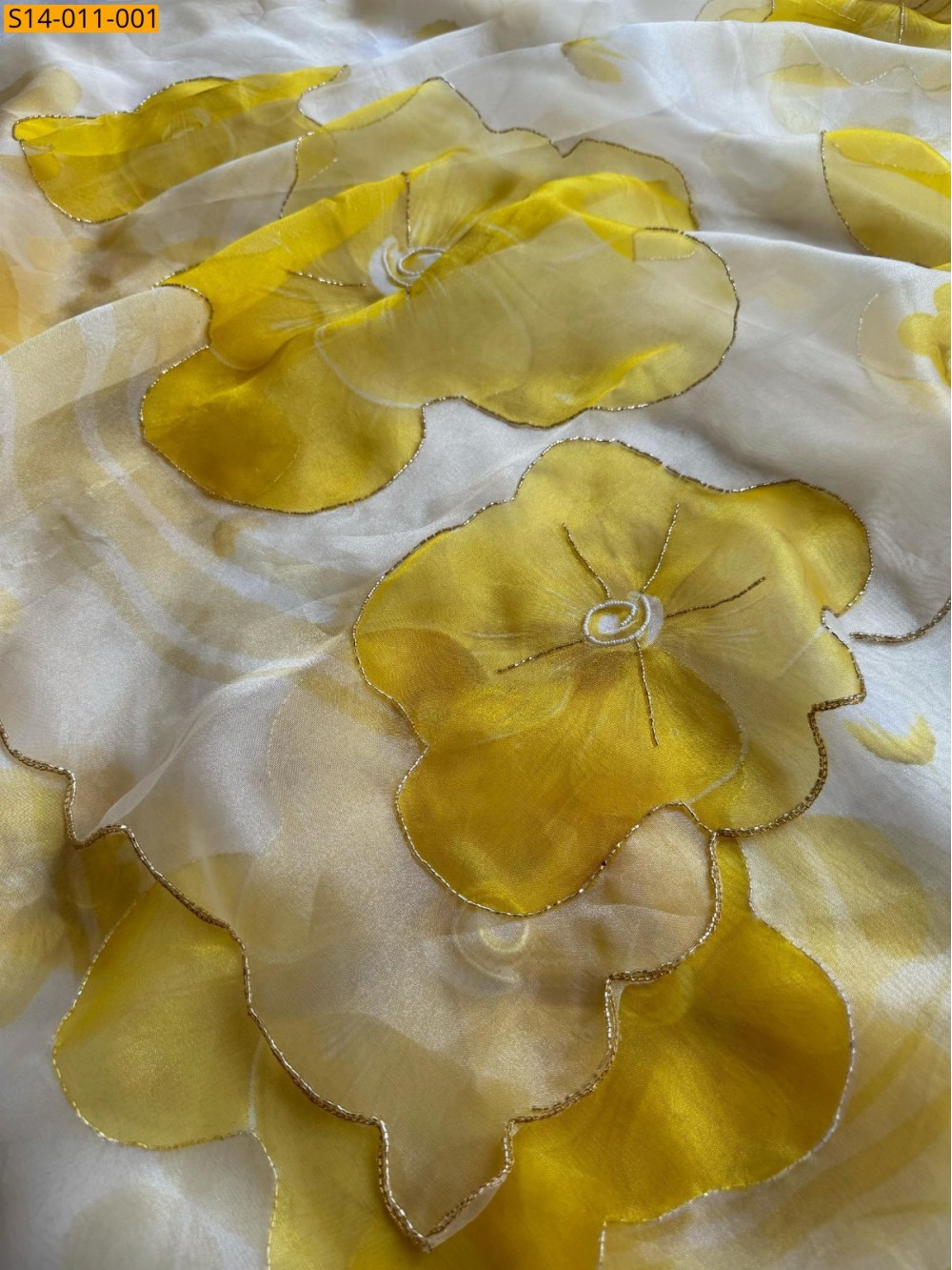 Yellow Fancy Organza digital printed sarees Yellow Fancy Organza digital printed sarees