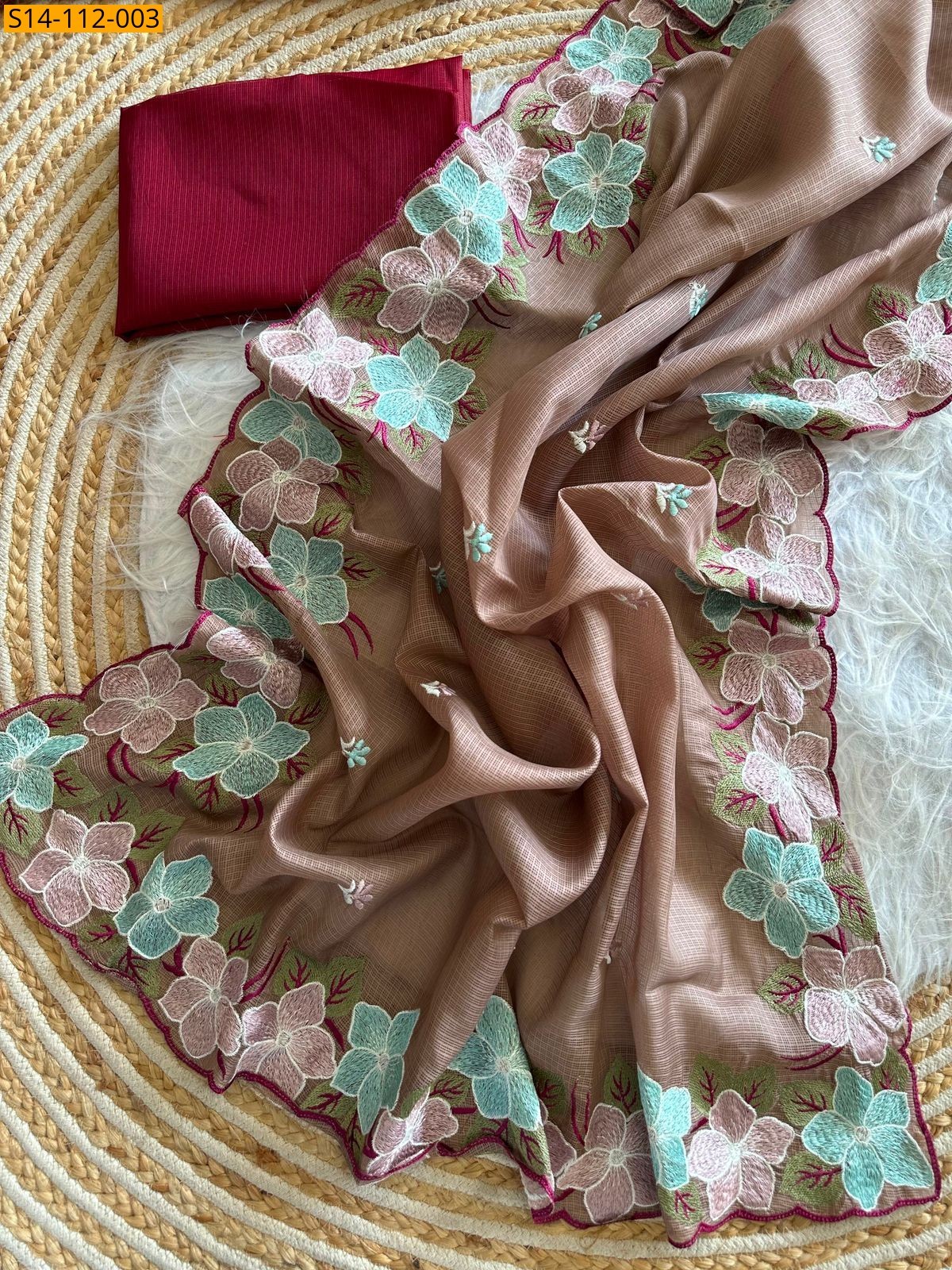 Light Brown Fancy Soft Kota doriya Sarees