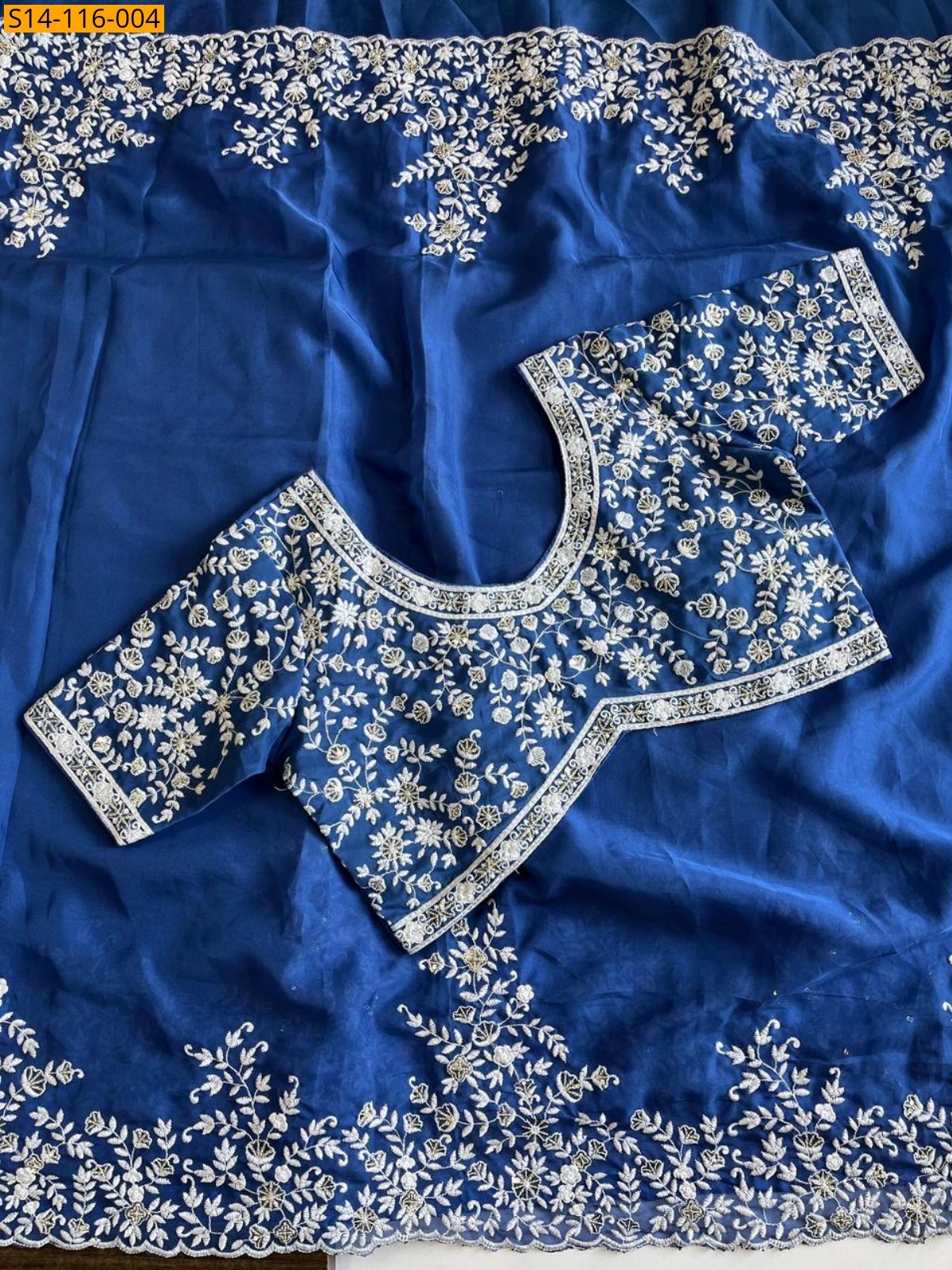 Blue Fancy Tebby Silk Sarees