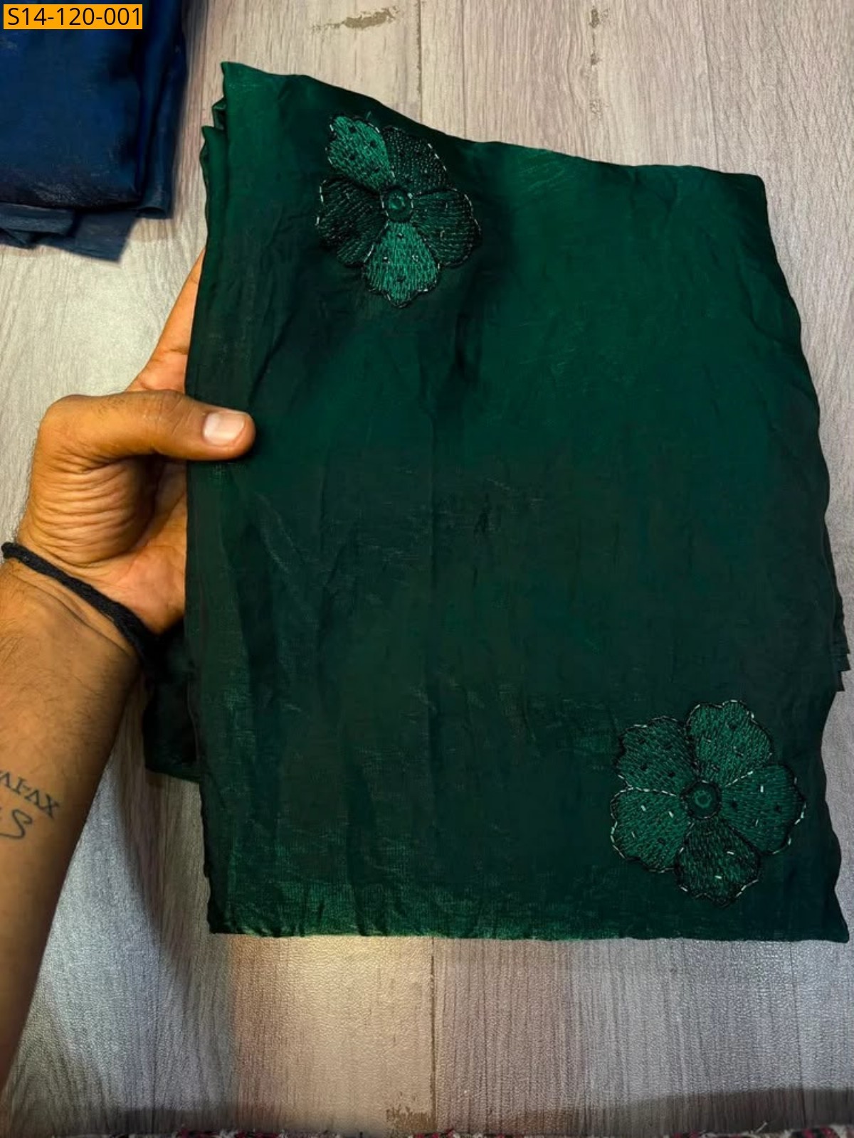 Dark green Fancy Space Fendy Silk Saree