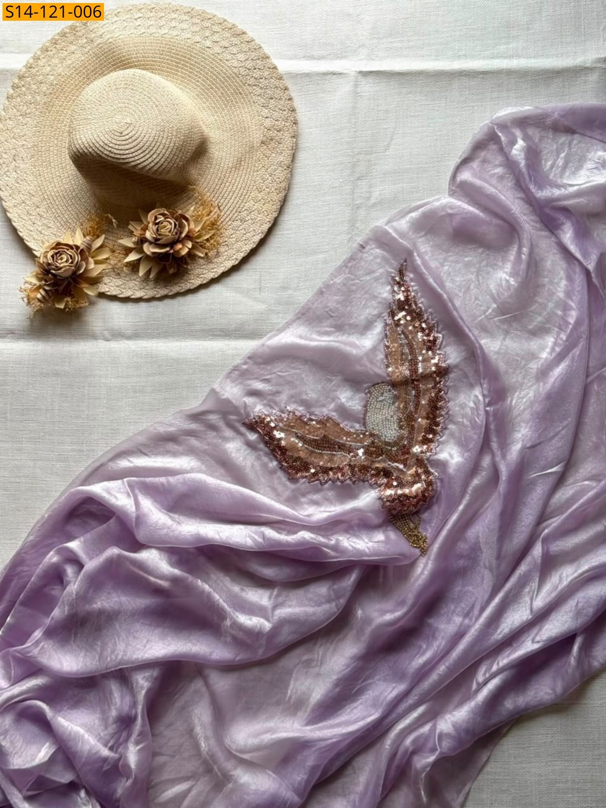 Light lavender Fancy Soft Space Silk Designer Saree