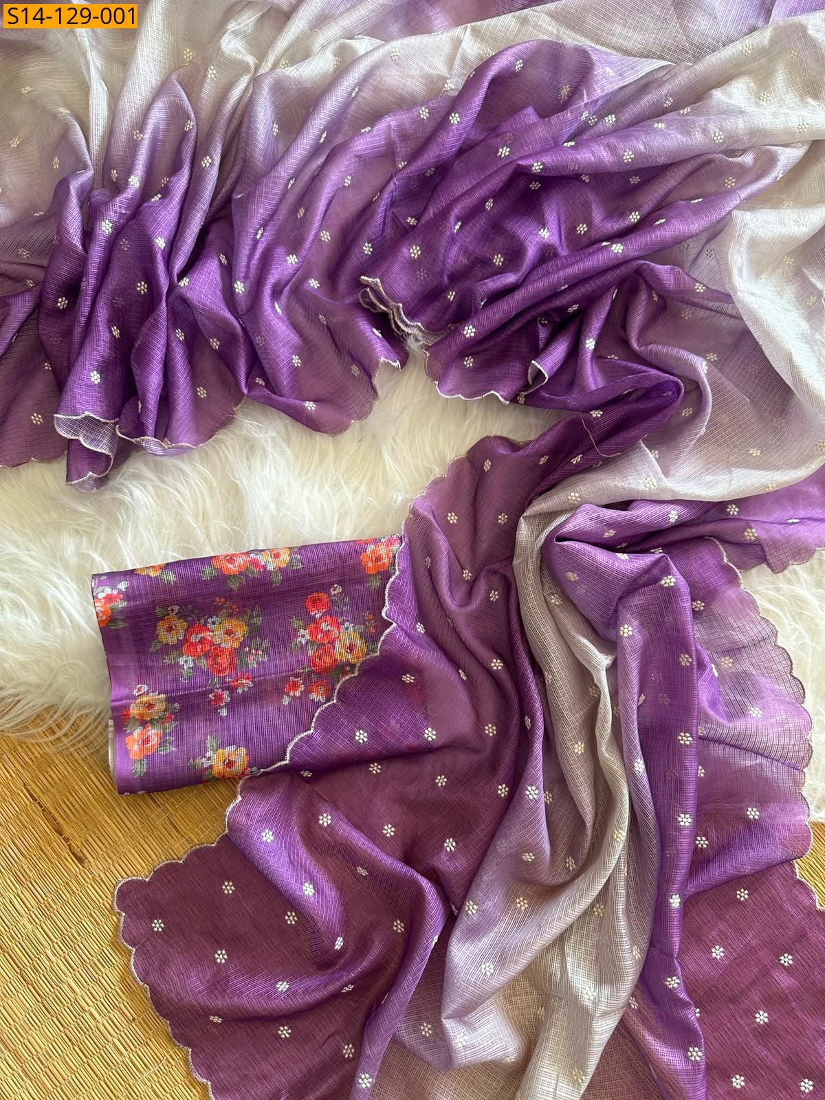 Lavender Fancy Doriya Saree