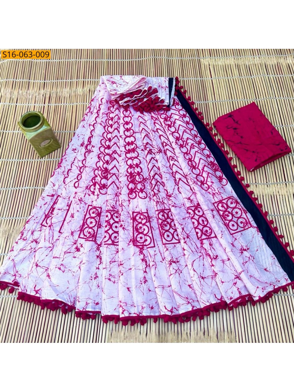 Fancy Mulmul cotton  sarees With Pompom