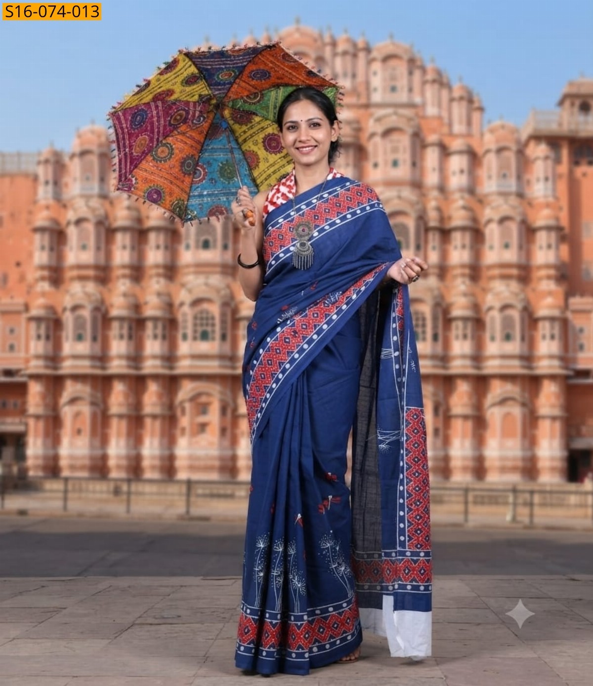 Orange Cotton mulmul Sarees