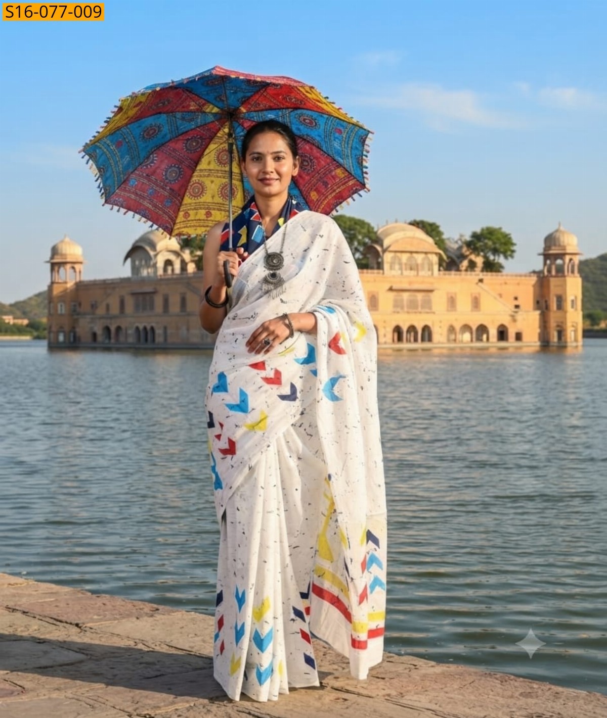 White Fancy Mulmul Cotton Sarees