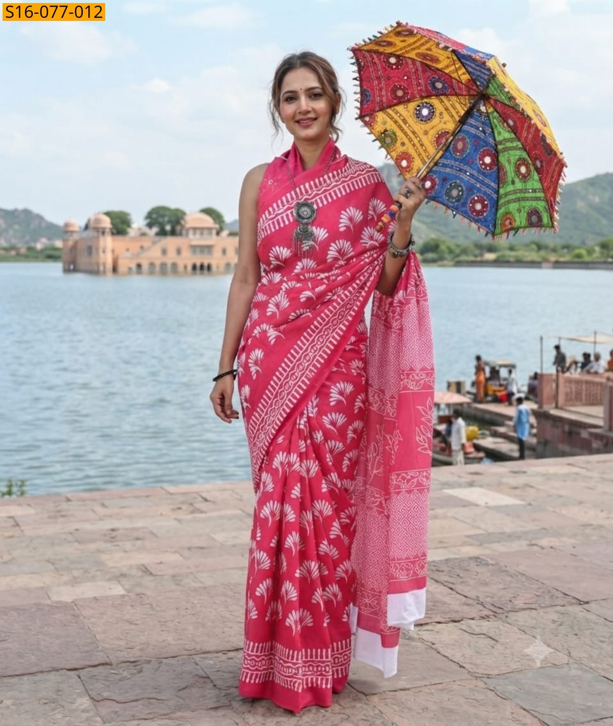 Pink Fancy Mulmul Cotton Sarees