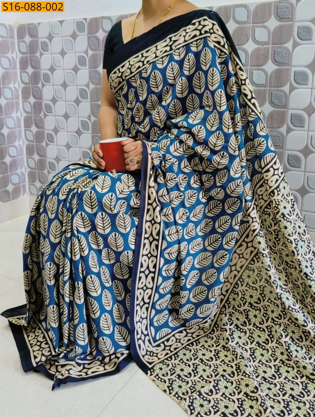 Blue Mulmul cotton  sarees