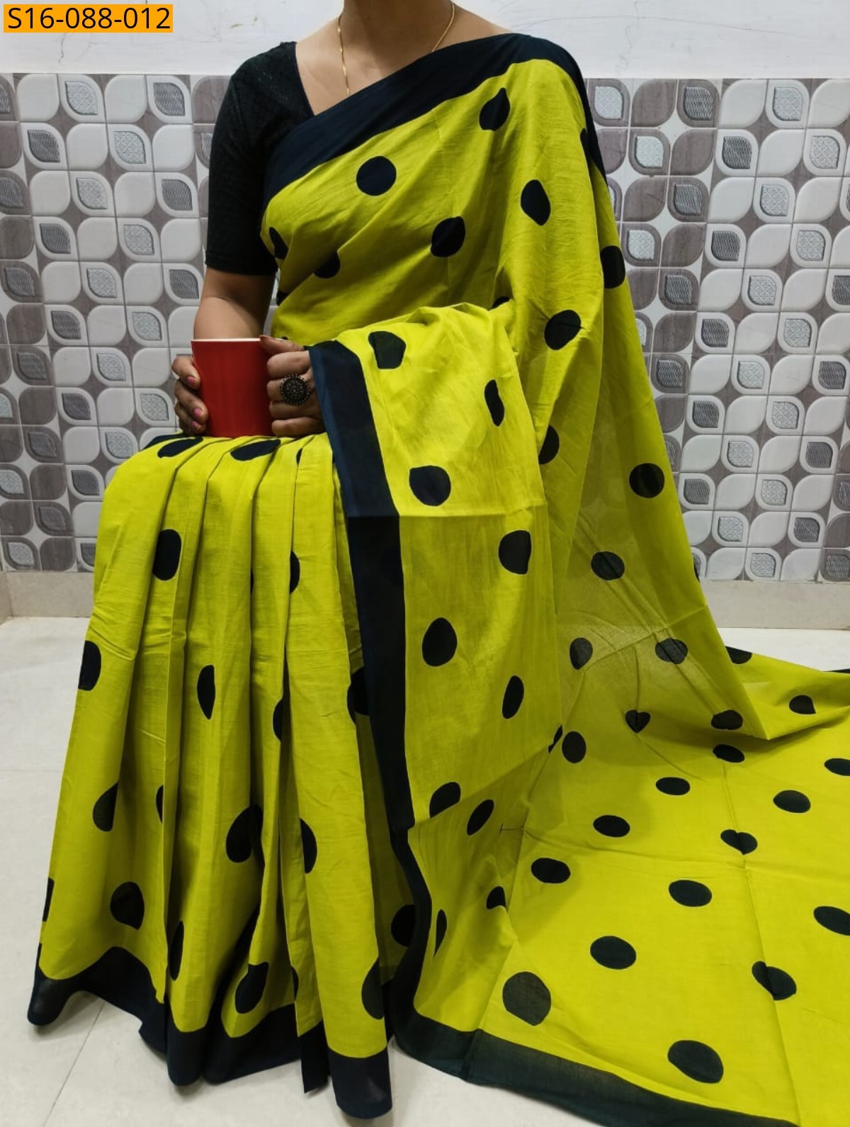 Green Mulmul cotton  sarees
