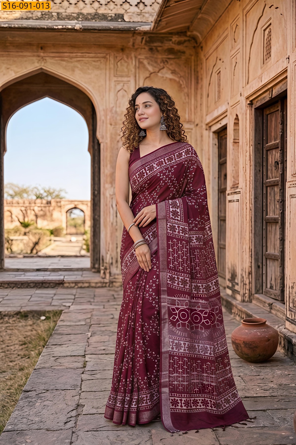 Brown Fancy Linen Cotton Sarees