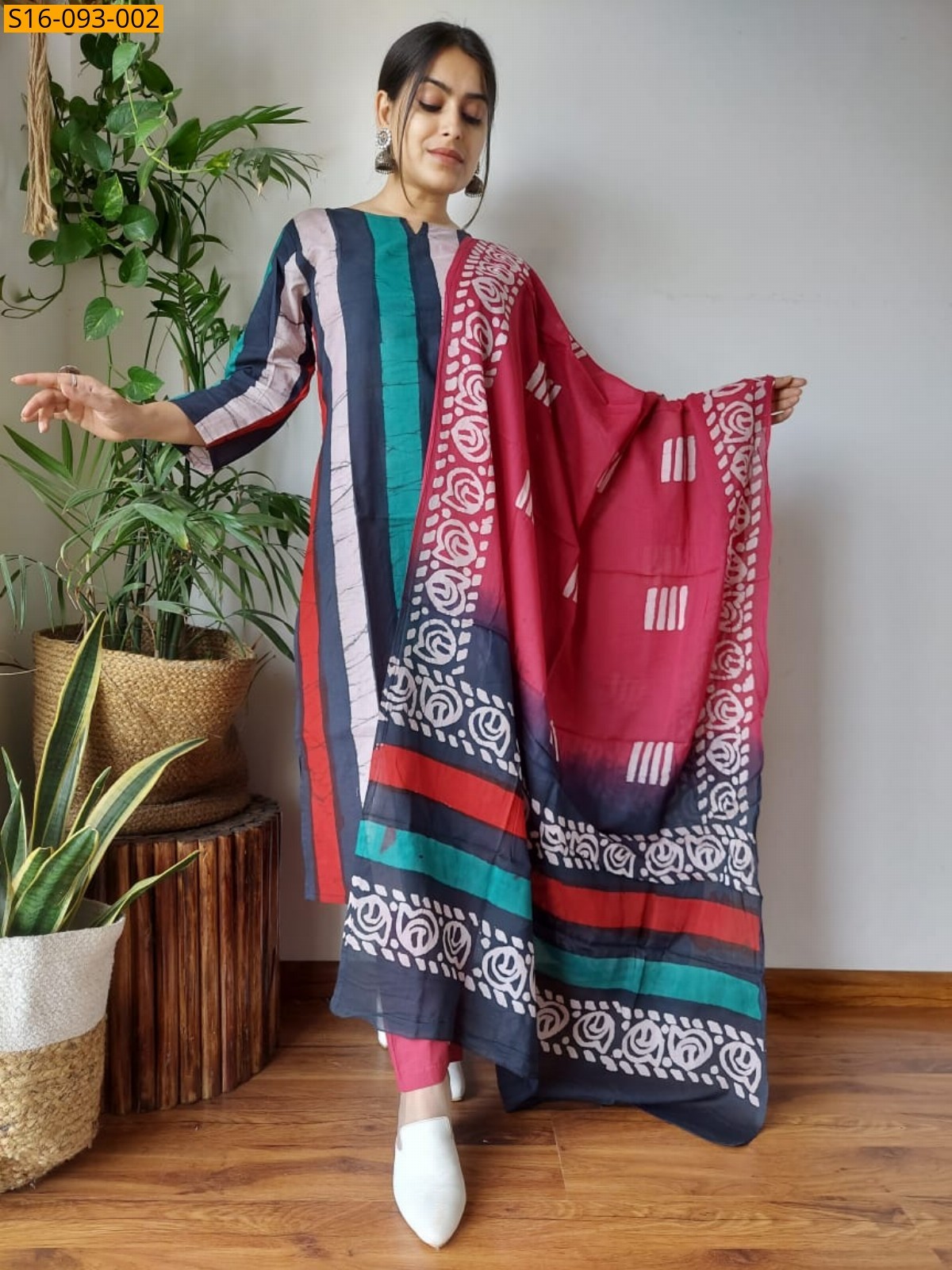 Multi Fancy Hand block Cotton Suits