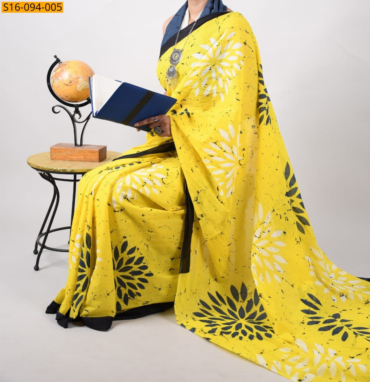Yellow Fancy Cotton Mul Mul Sarees