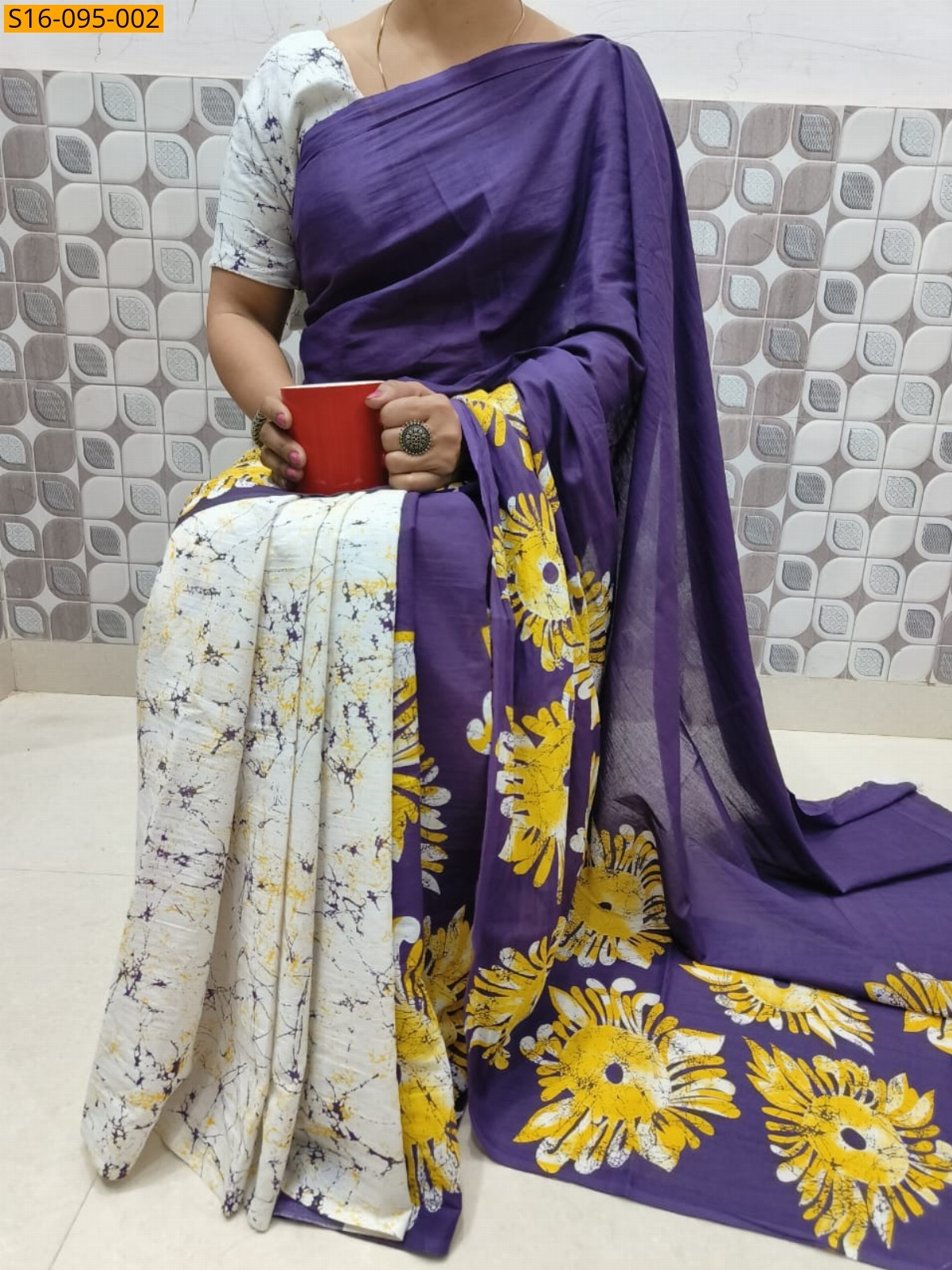 Violet Mulmul Cotton Sarees