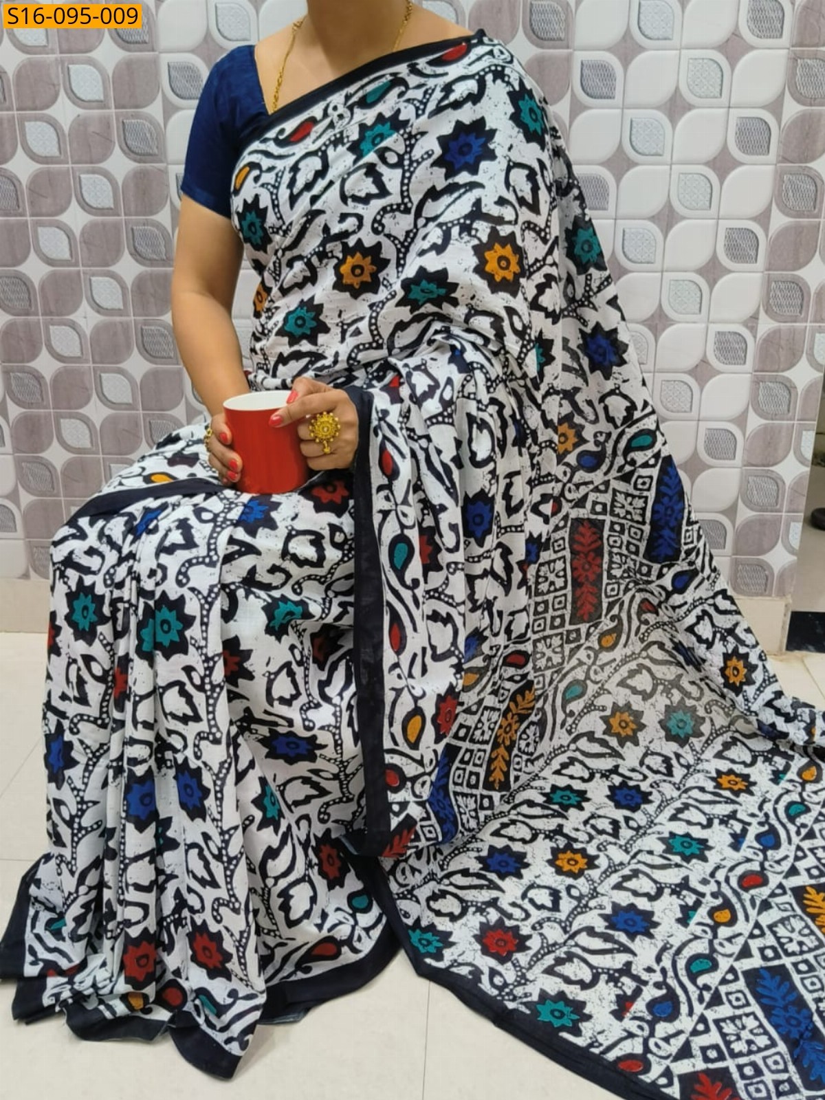 Blue Mulmul Cotton Sarees