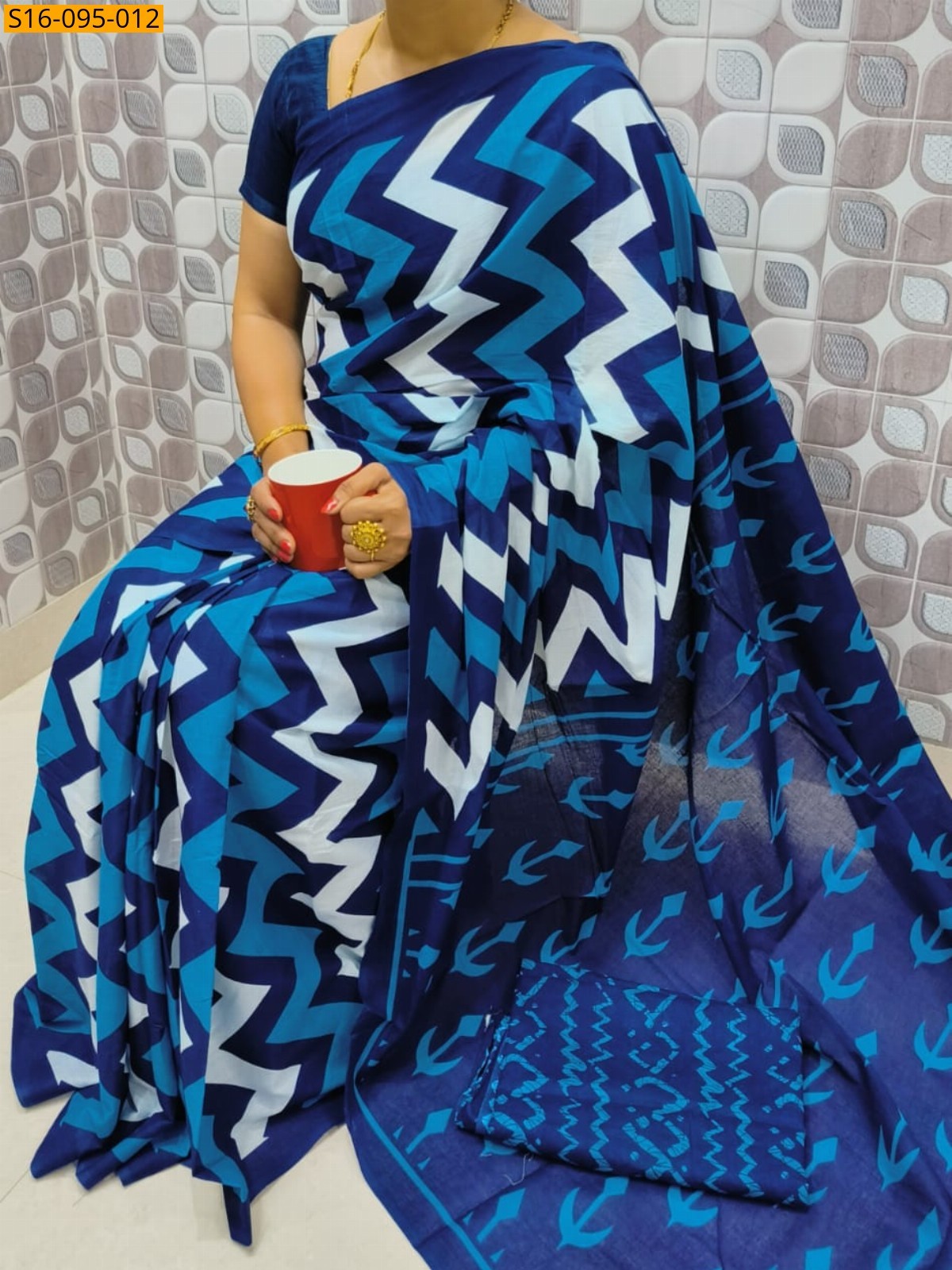 Blue Mulmul Cotton Sarees