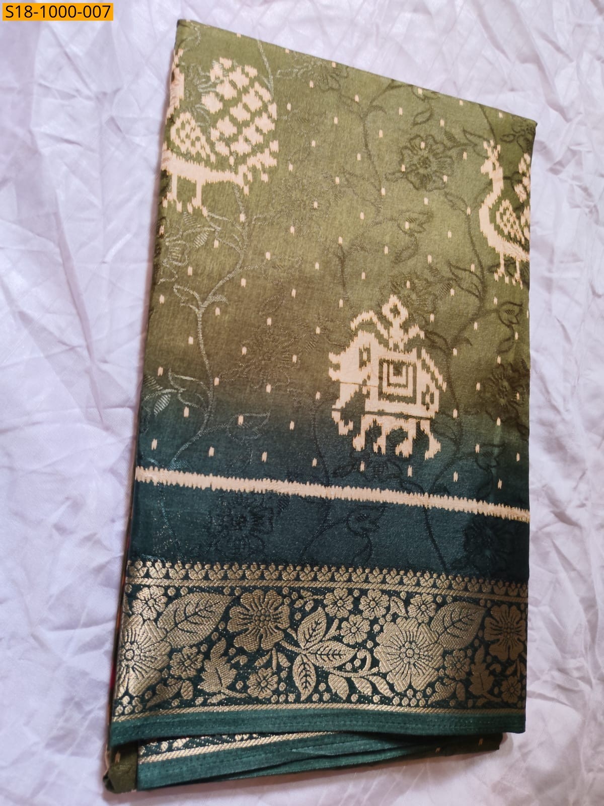 Light green Fancy Dola Silk Saree