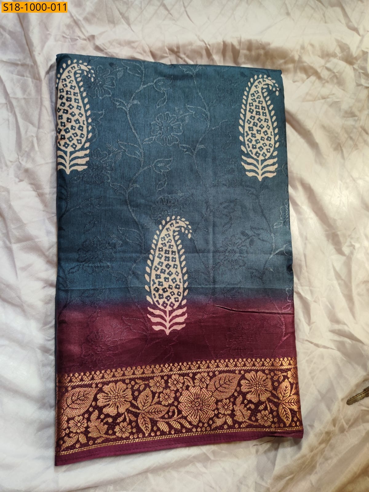 Grey Fancy Dola Silk Saree