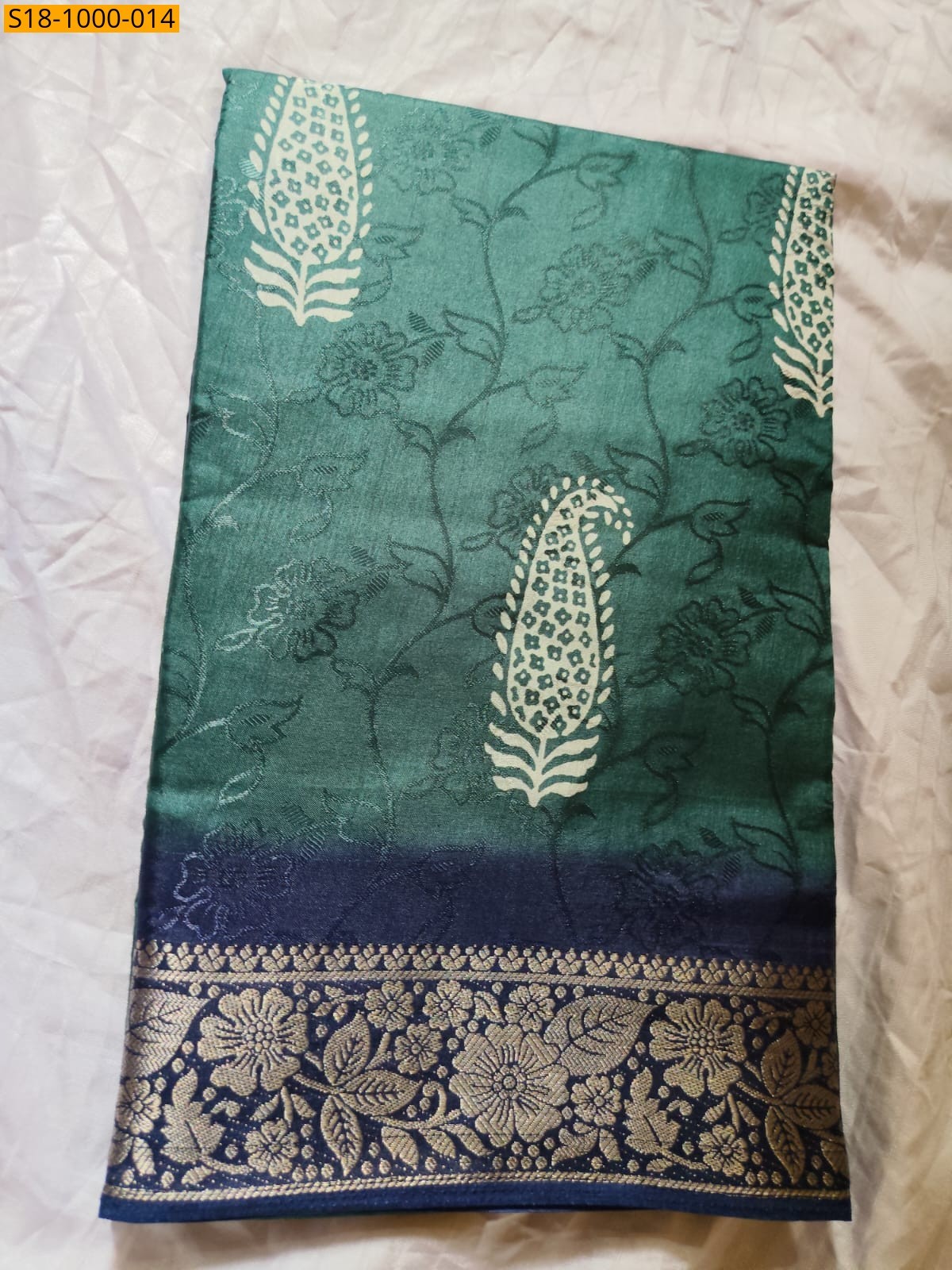 Green Fancy Dola Silk Saree