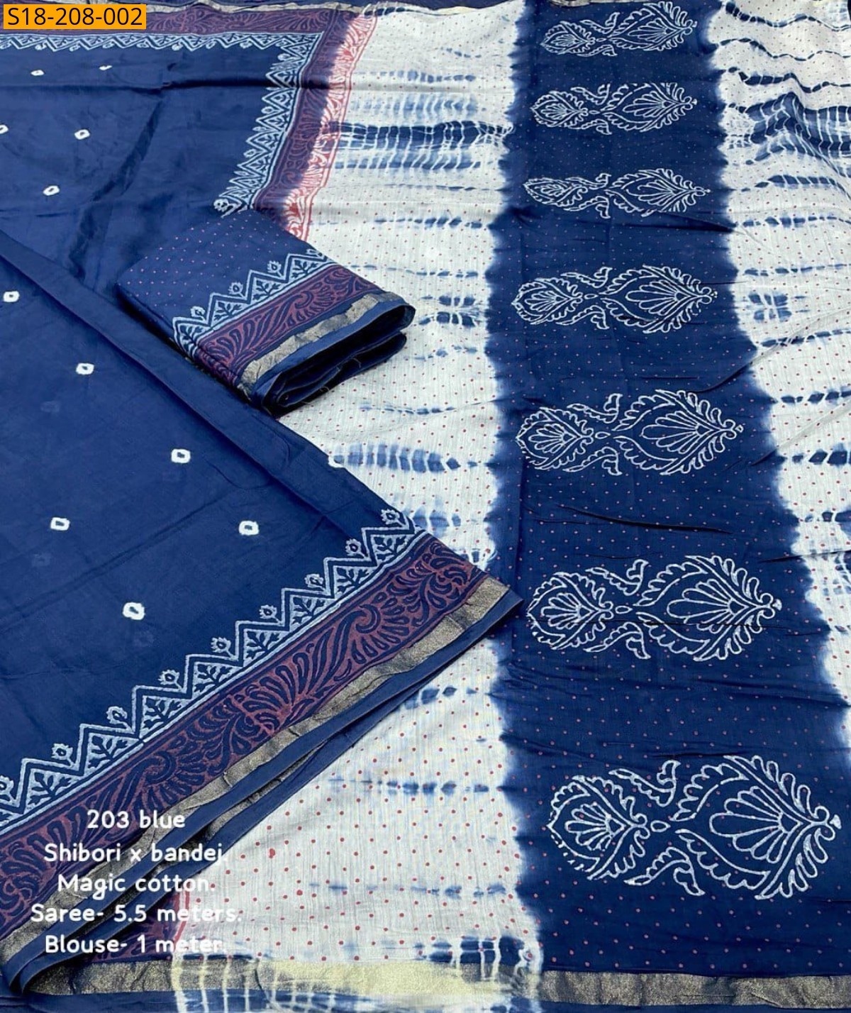 Blue Fancy Chanderi Cotton Saree