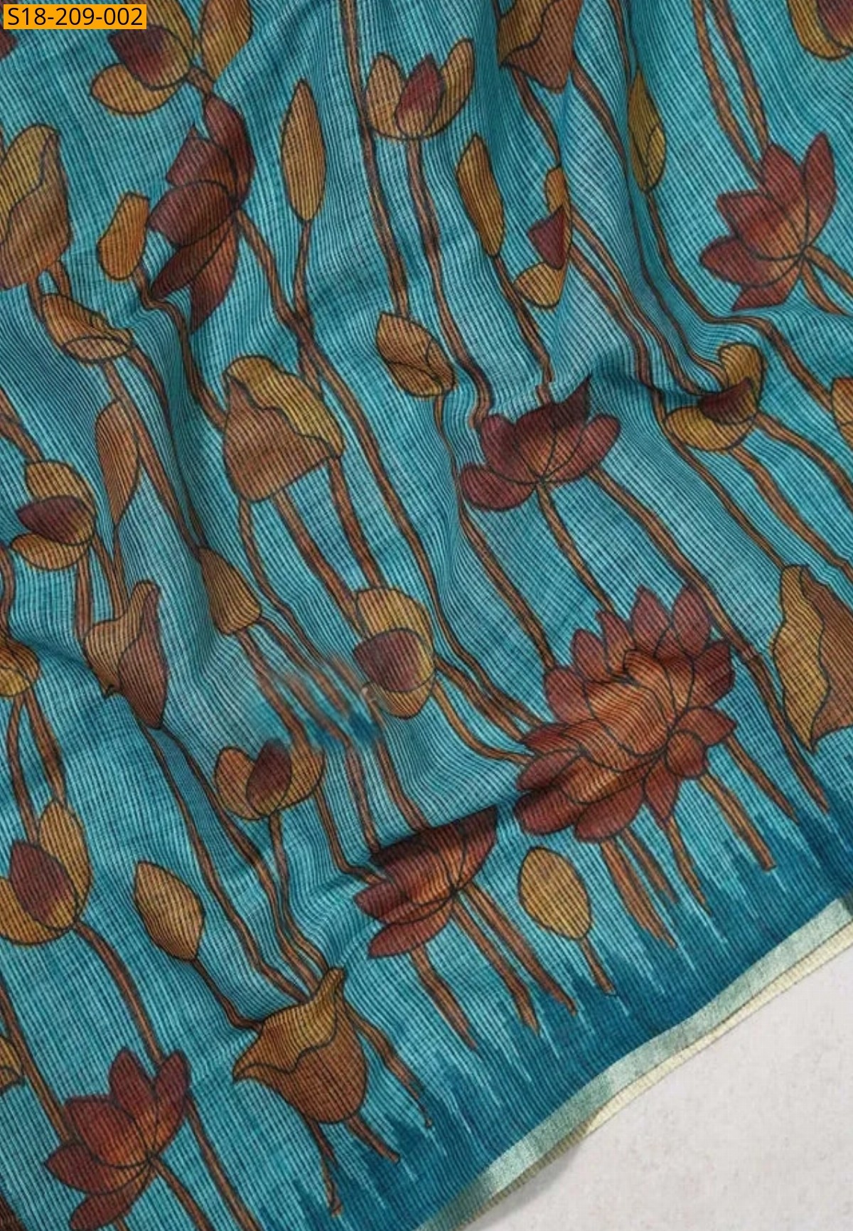 Sky Blue Fancy Soft Linen Silk Saree