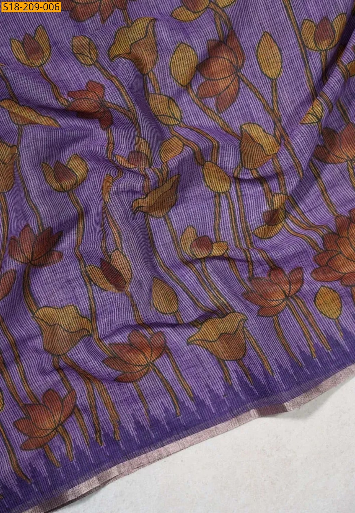 Violet Fancy Soft Linen Silk Saree