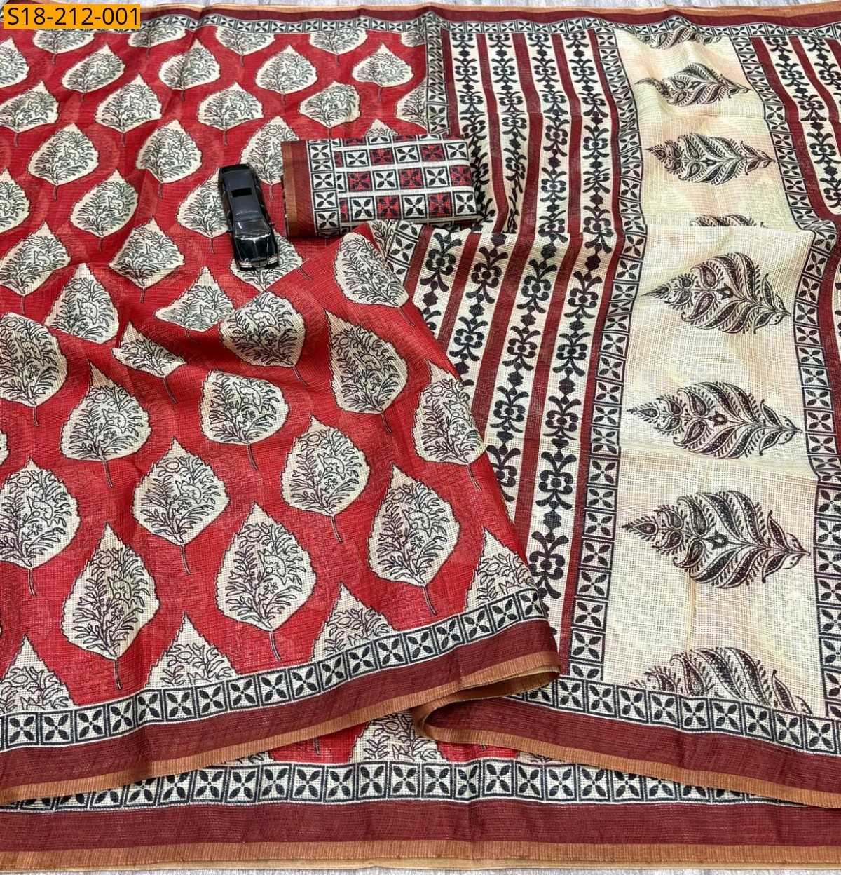 Red Fancy Kota Doriya Digital Print Saree