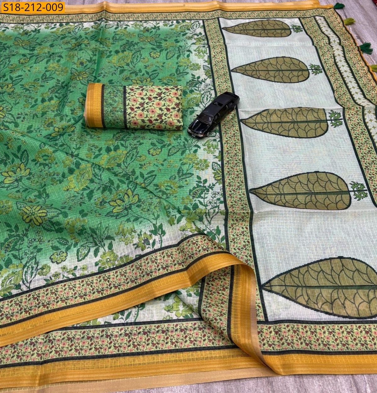 Green Fancy Kota Doriya Digital Print Saree