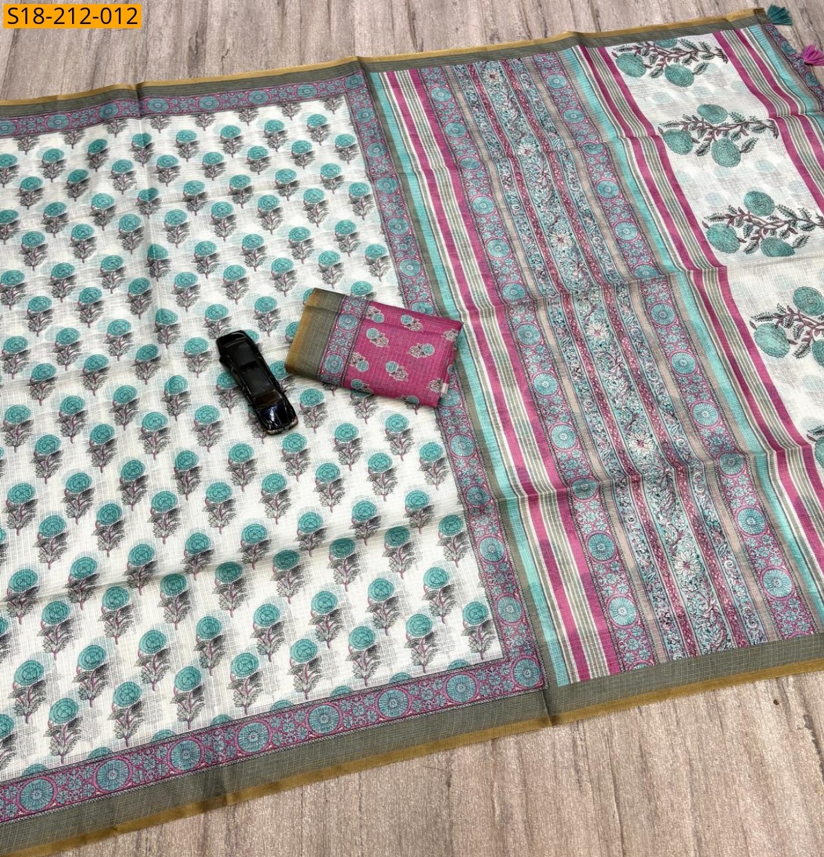 White Fancy Kota Doriya Digital Print Saree