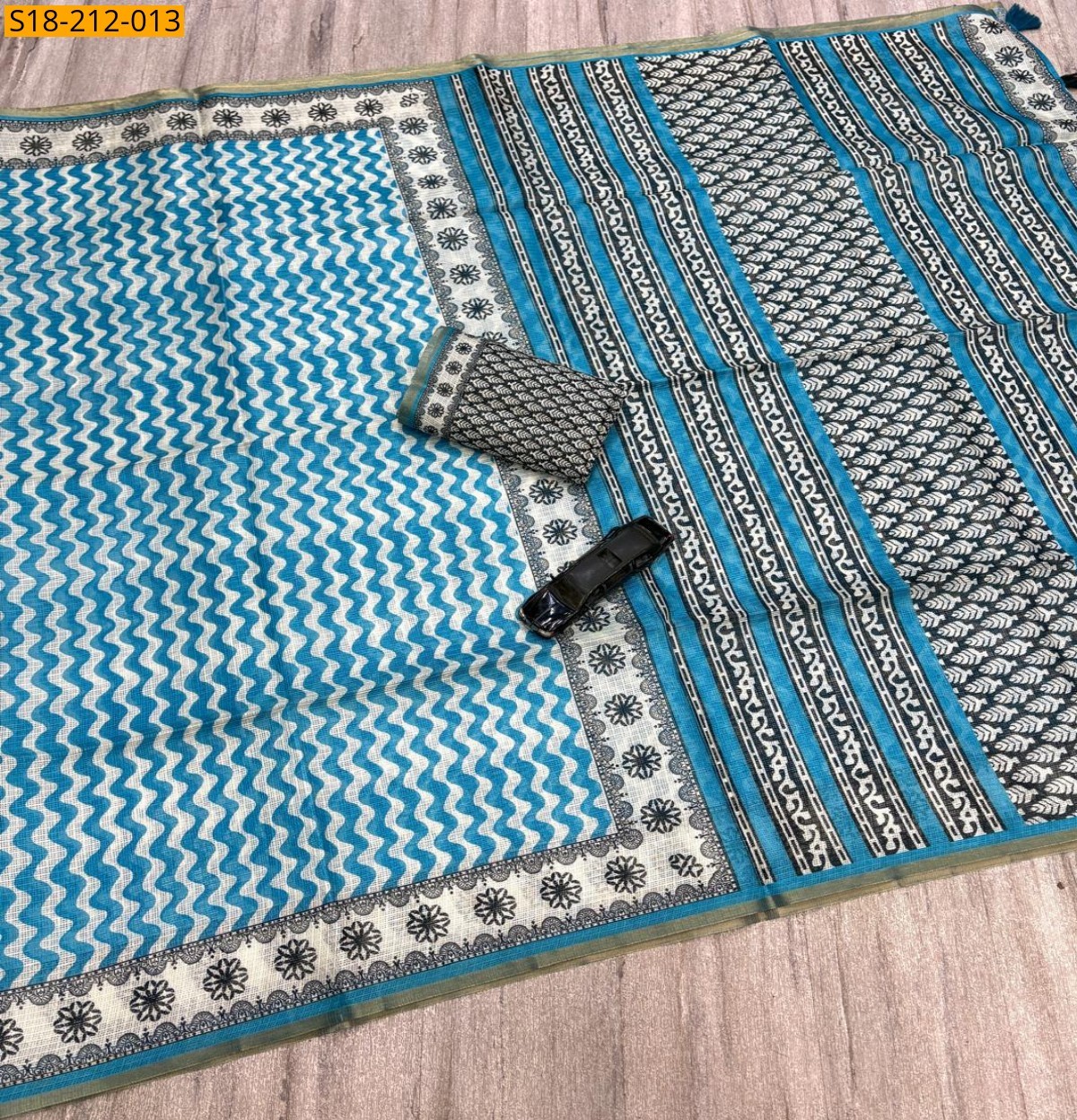Blue Fancy Kota Doriya Digital Print Saree