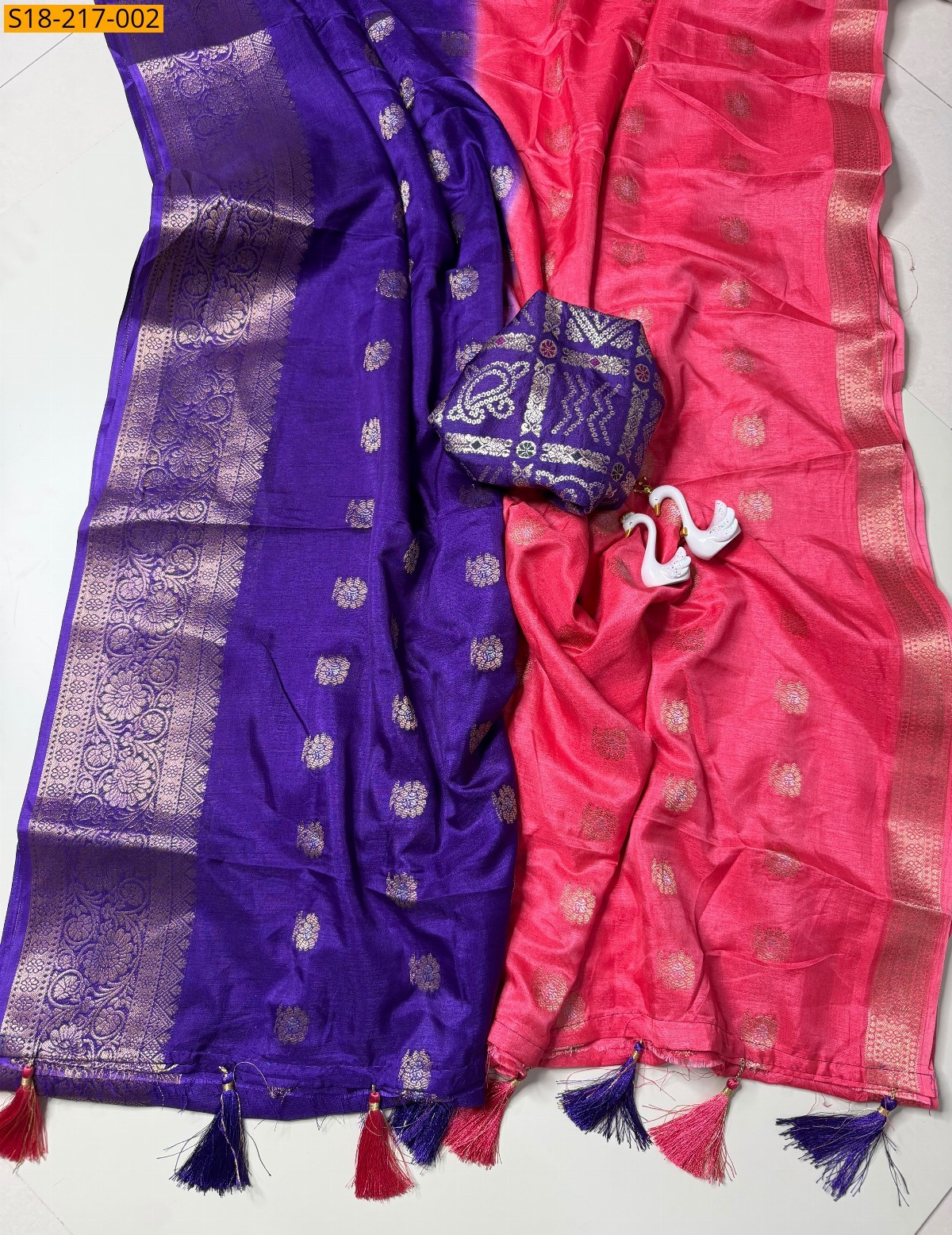 Pink Fancy Dola Silk Saree