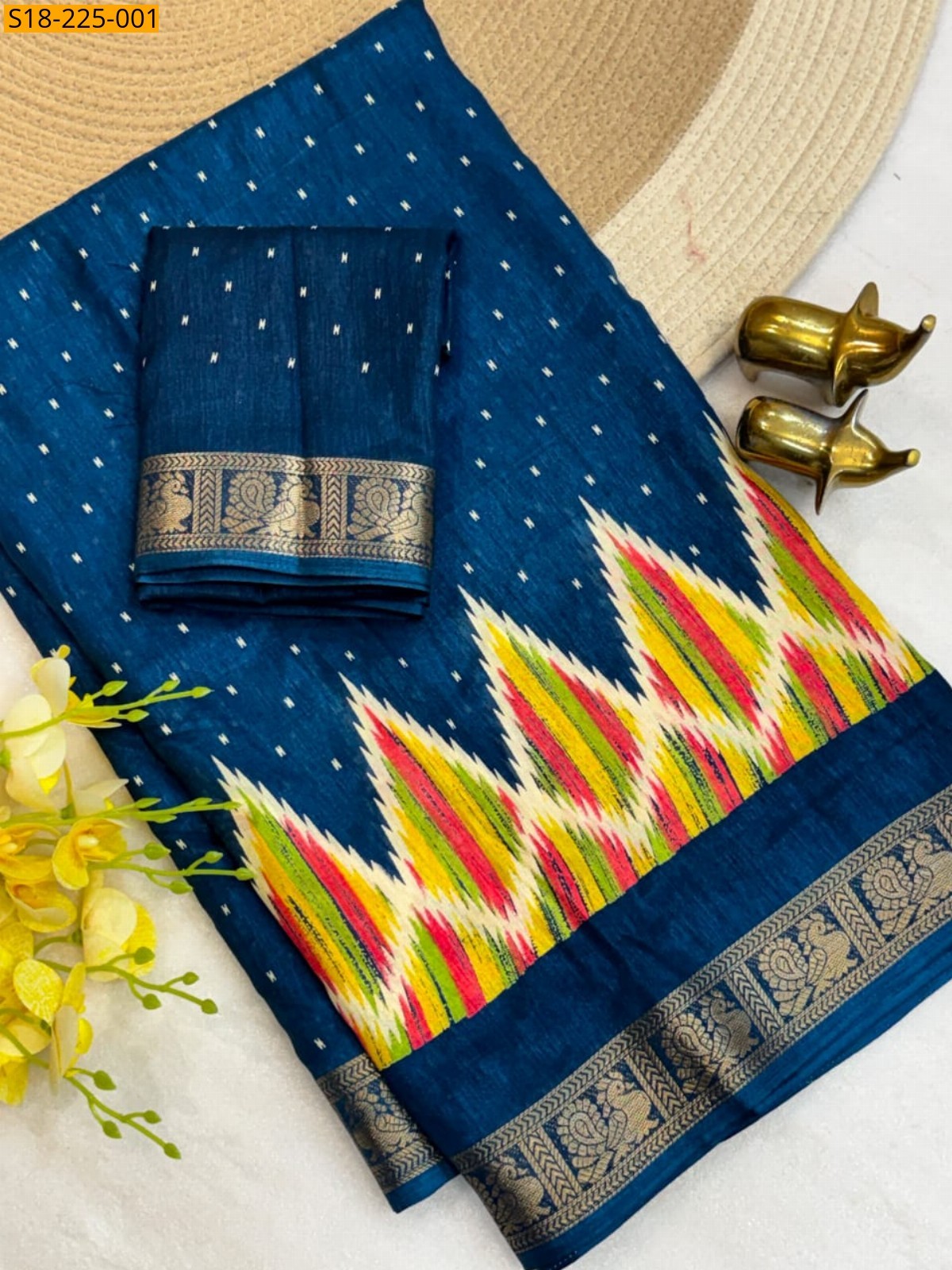 Navy blue Fancy Tussar Silk Saree