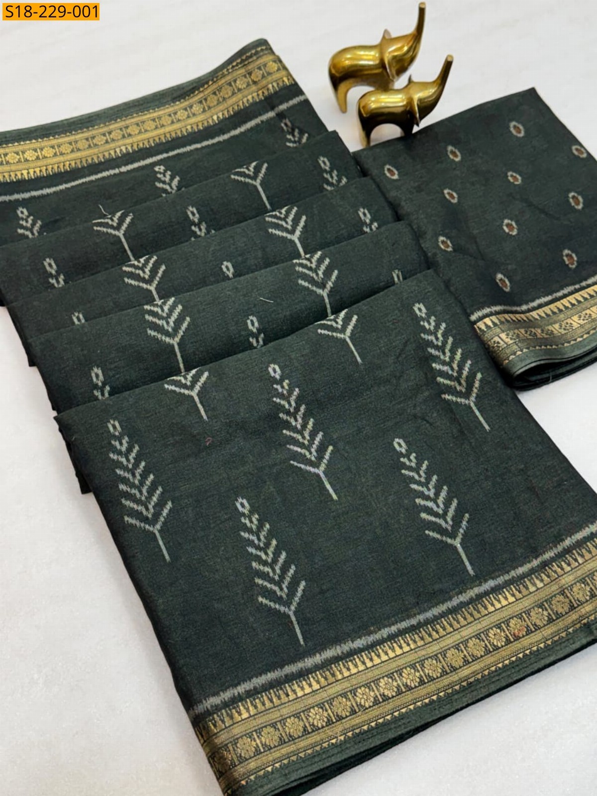 Green Fancy Mul Cotton Saree