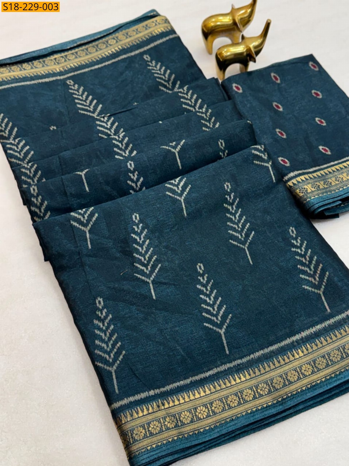 Blue Fancy Mul Cotton Saree